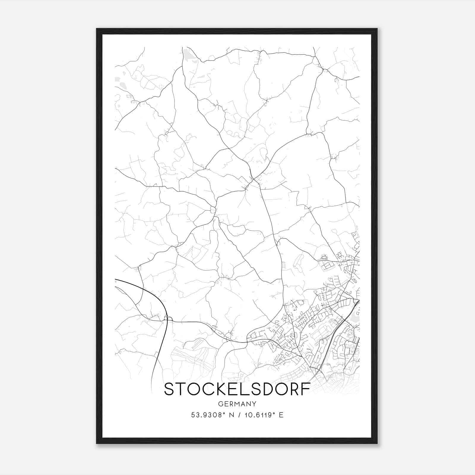 Stockelsdorf Germany Map Poster, Modern Home Decor Wall Art Print