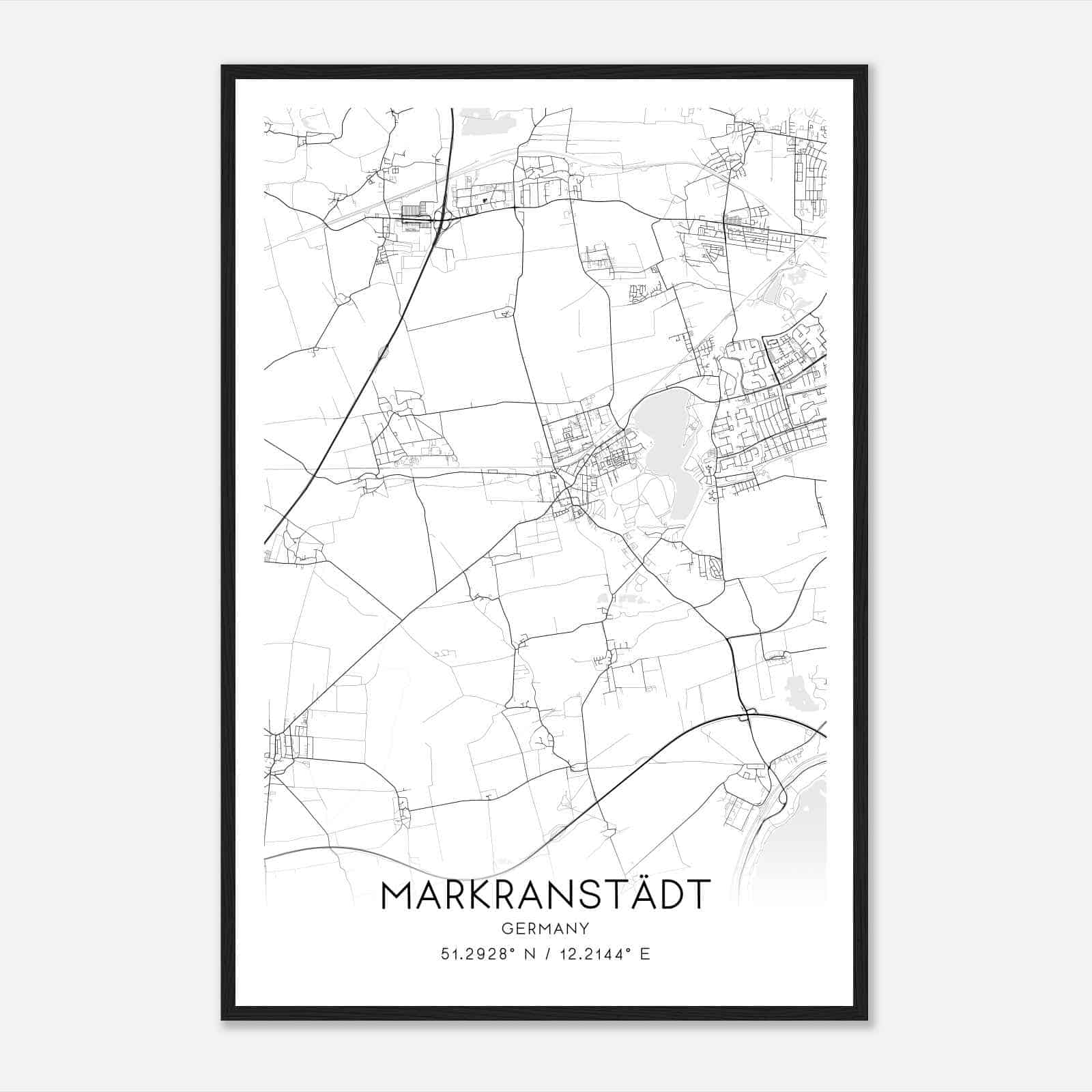 Markranstadt Germany Map Poster, Modern Home Decor Wall Art Print