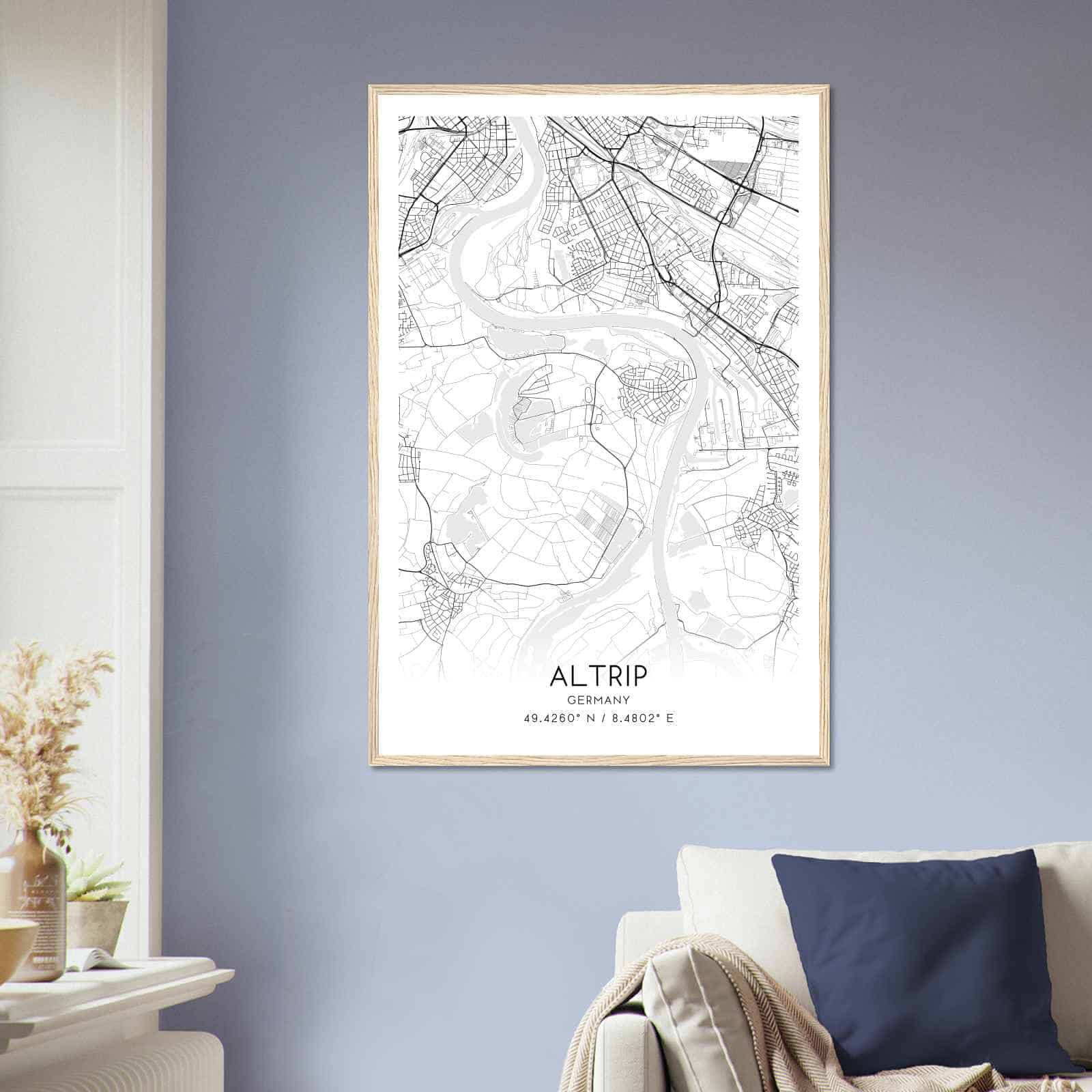 Deerfield Kansas Map Poster, Modern Home Decor Wall Art Print (Copy)