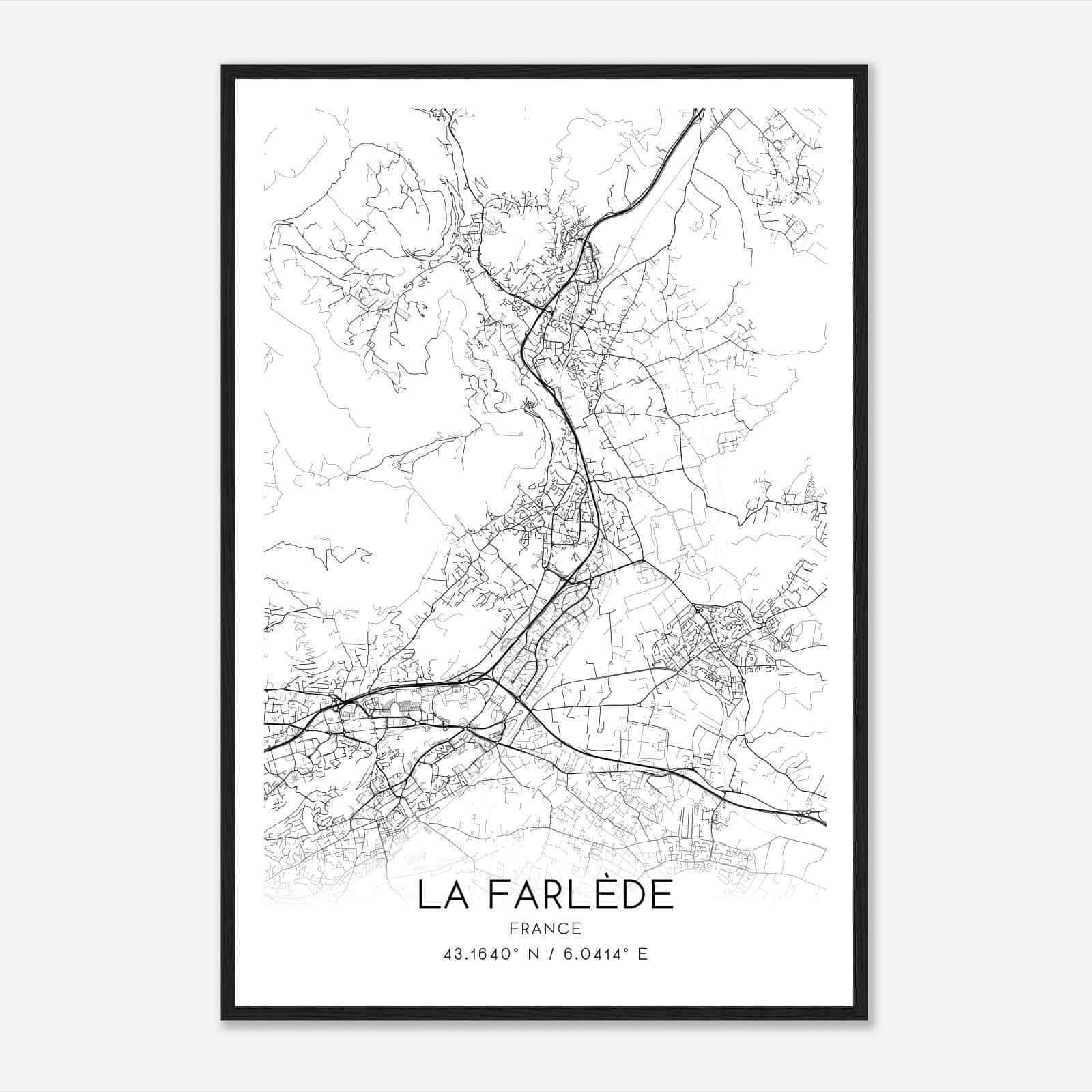 La Farlede France Map Poster, Modern Home Decor Wall Art Print