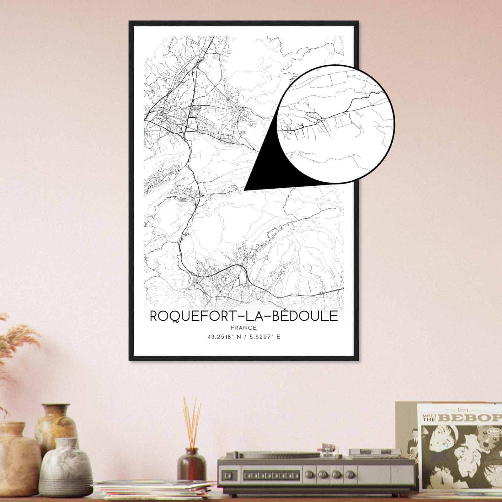 Deerfield Kansas Map Poster, Modern Home Decor Wall Art Print (Copy)