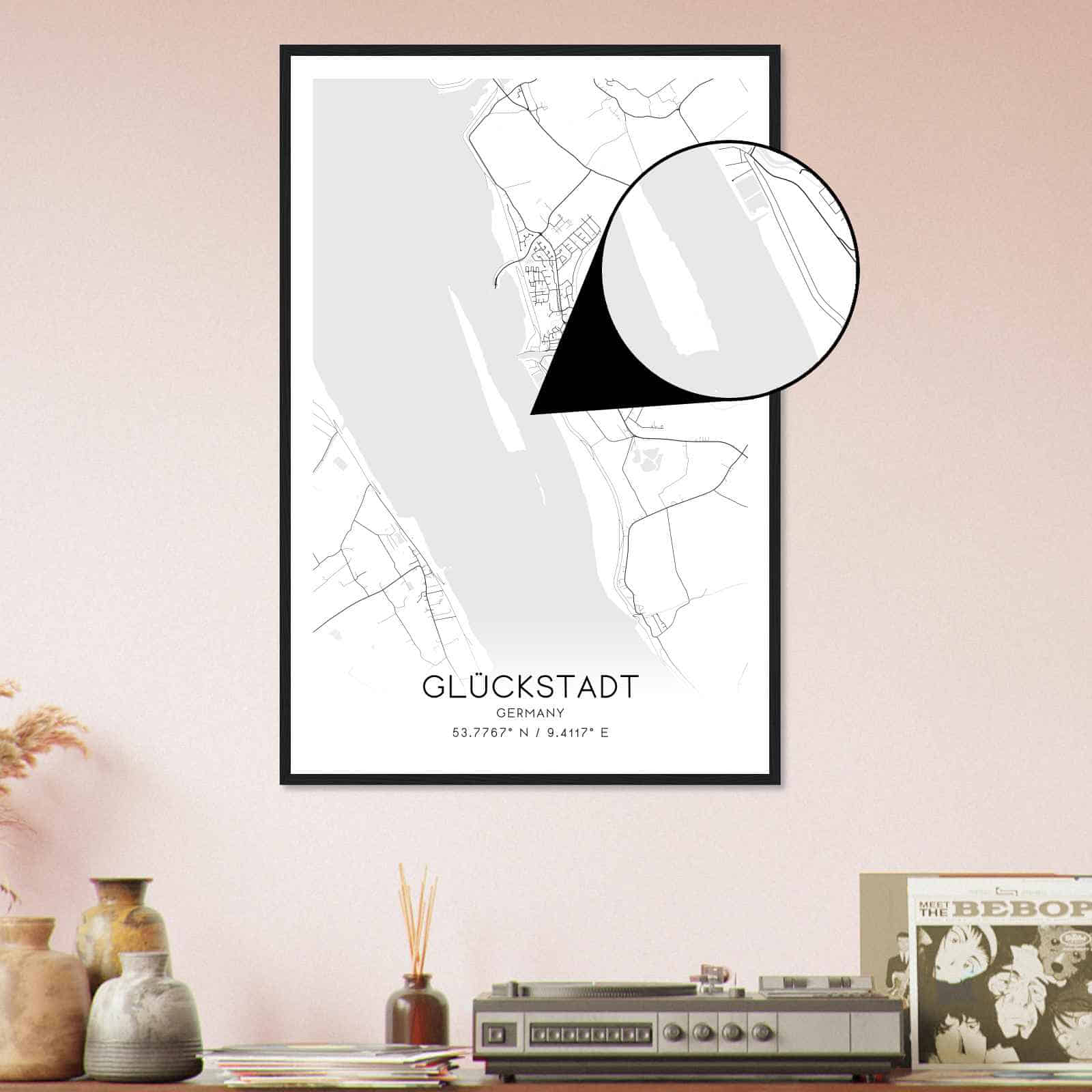 Deerfield Kansas Map Poster, Modern Home Decor Wall Art Print (Copy)