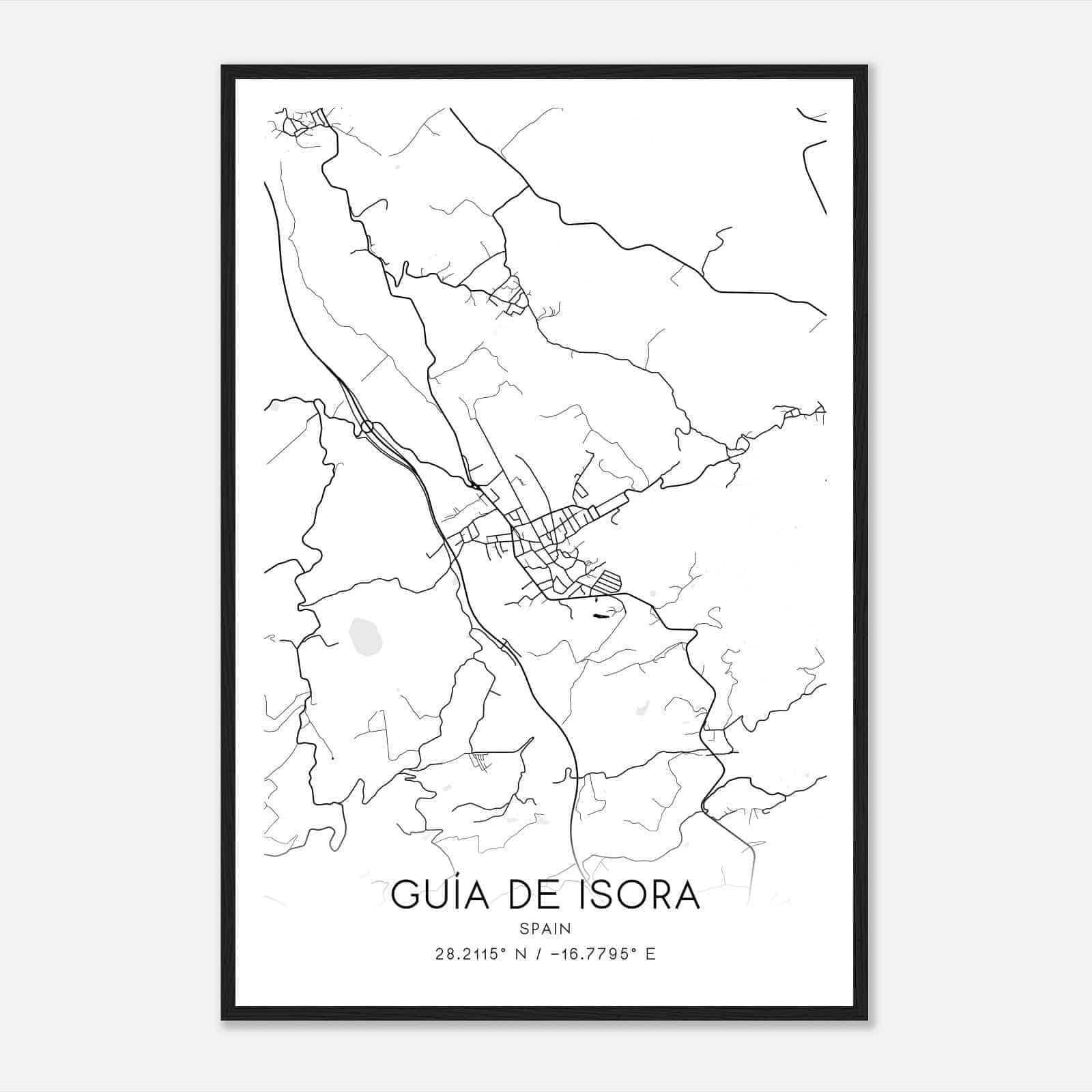 Guia de Isora Spain Map Poster, Modern Home Decor Wall Art Print