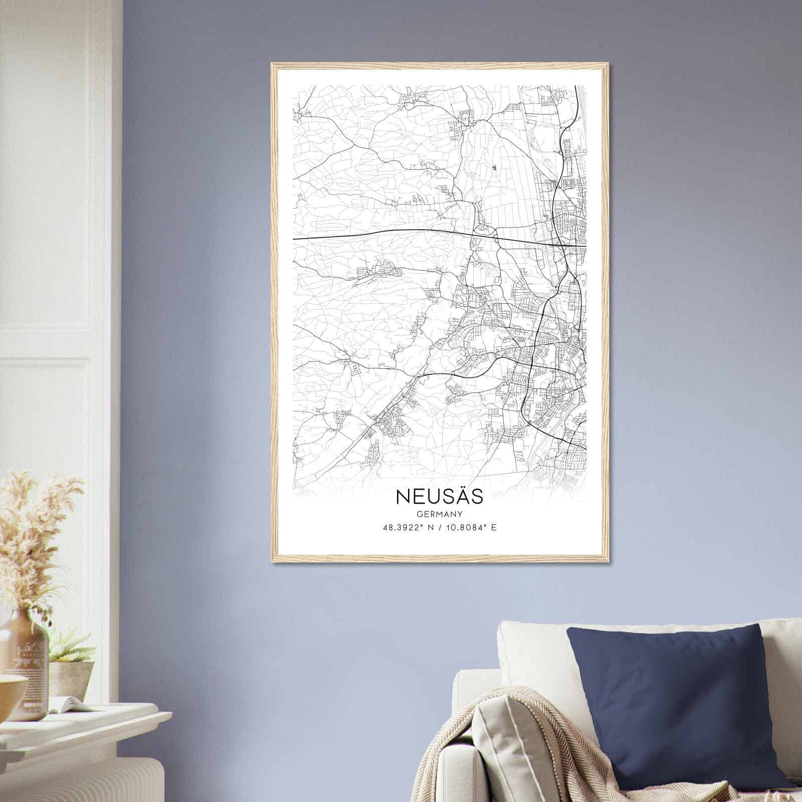 Deerfield Kansas Map Poster, Modern Home Decor Wall Art Print (Copy)