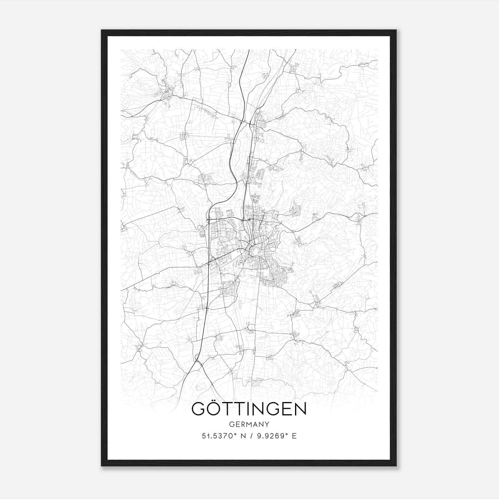 Gottingen Germany Map Poster, Modern Home Decor Wall Art Print