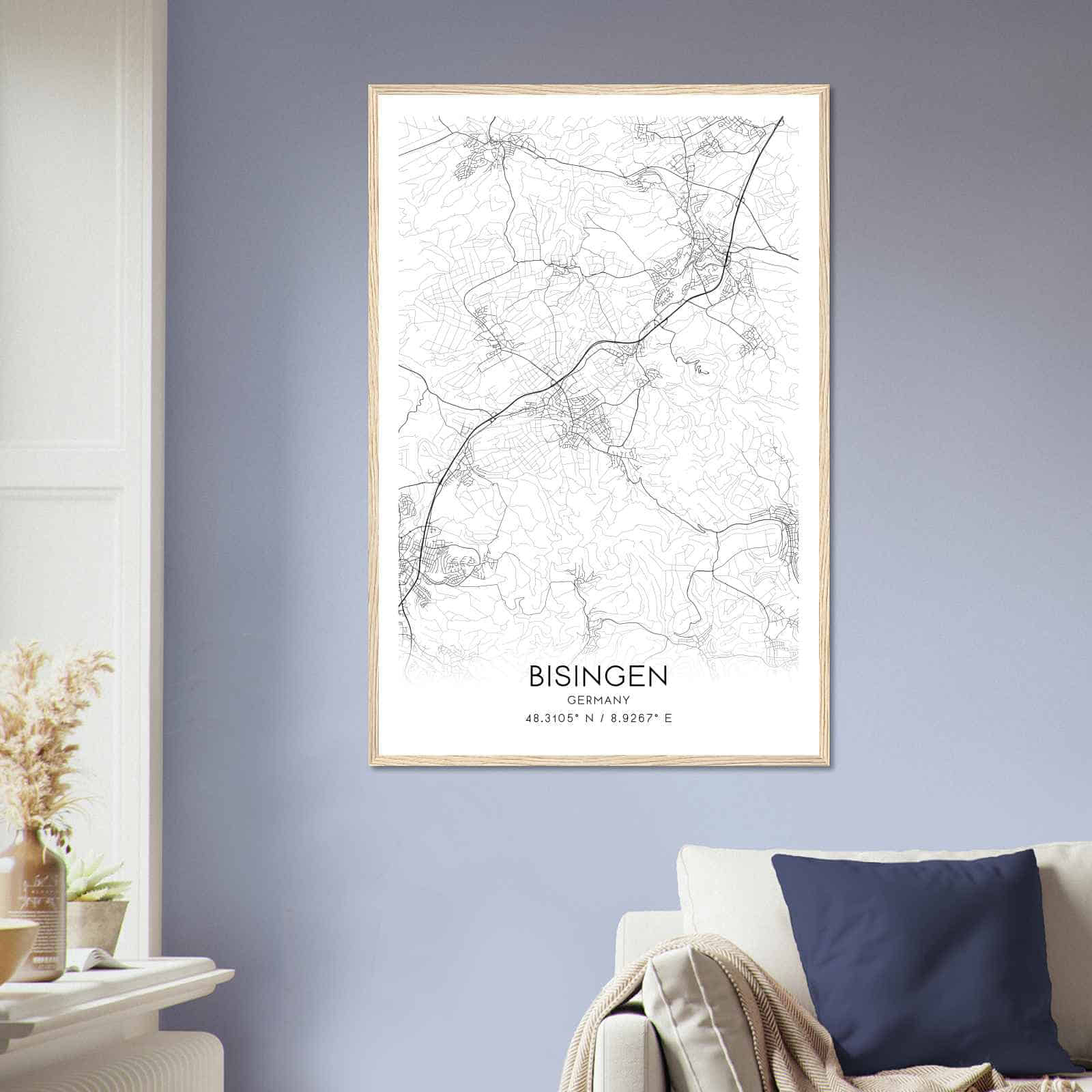 Deerfield Kansas Map Poster, Modern Home Decor Wall Art Print (Copy)