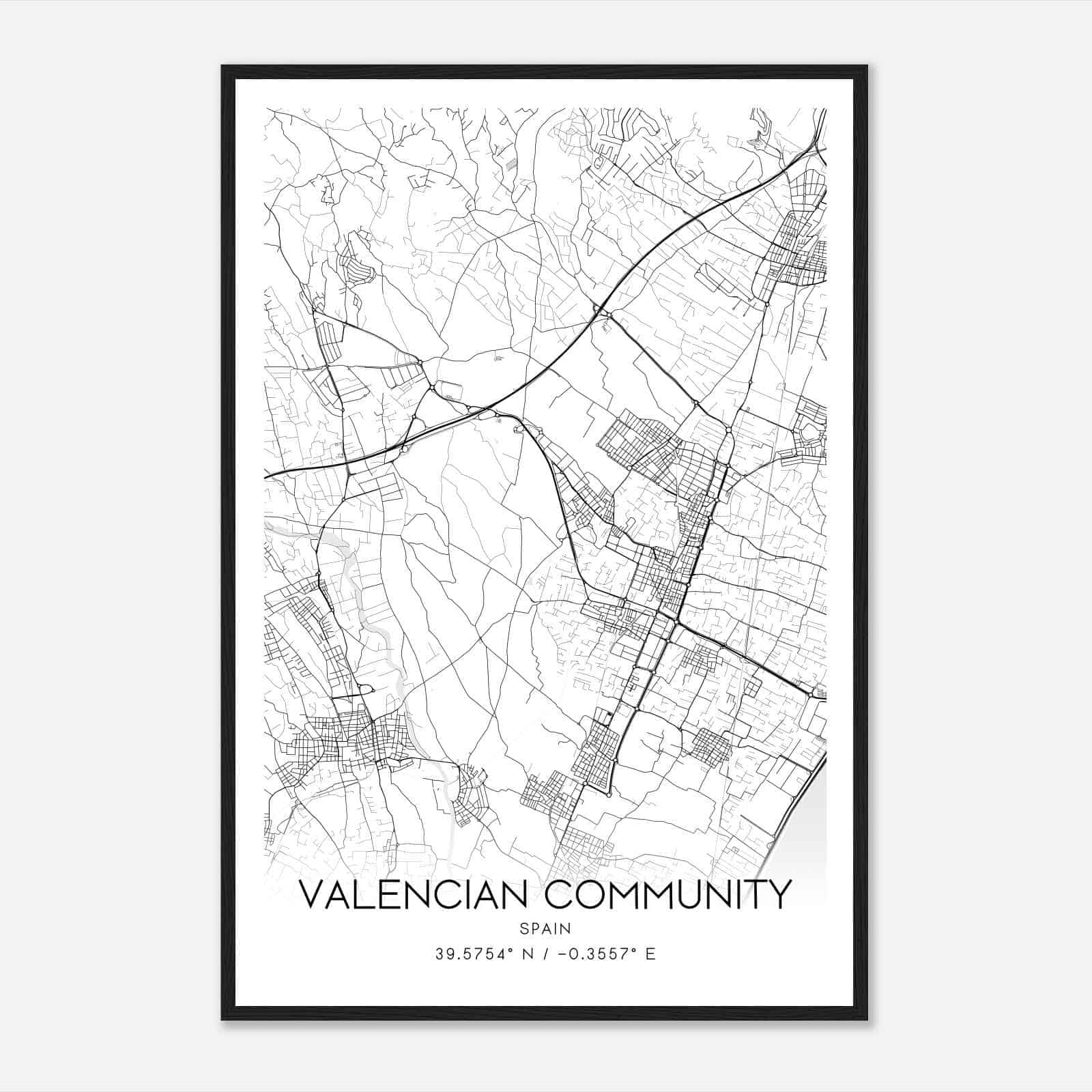 Museros Spain Map Poster, Modern Home Decor Wall Art Print