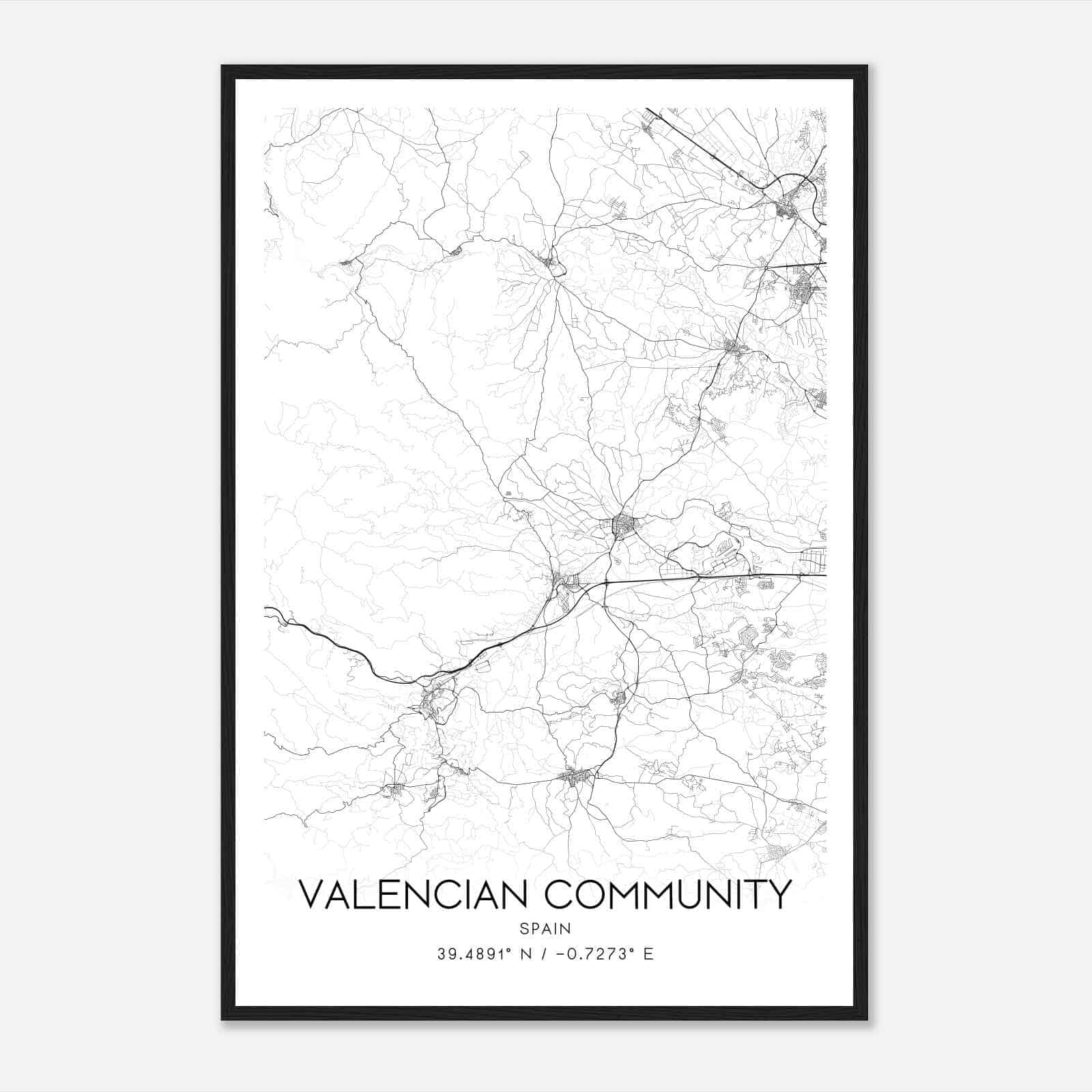 Chiva Spain Map Poster, Modern Home Decor Wall Art Print