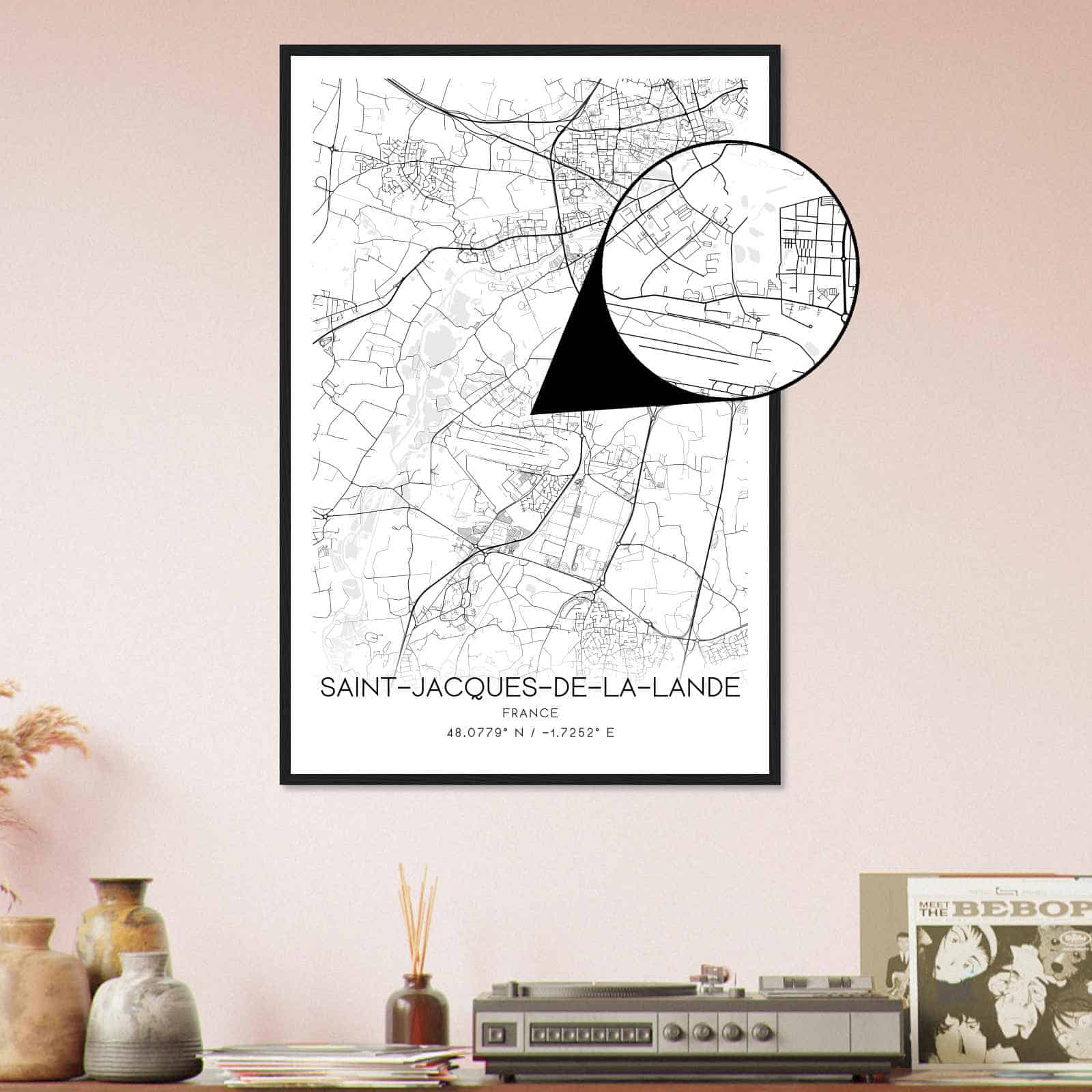 Deerfield Kansas Map Poster, Modern Home Decor Wall Art Print (Copy)