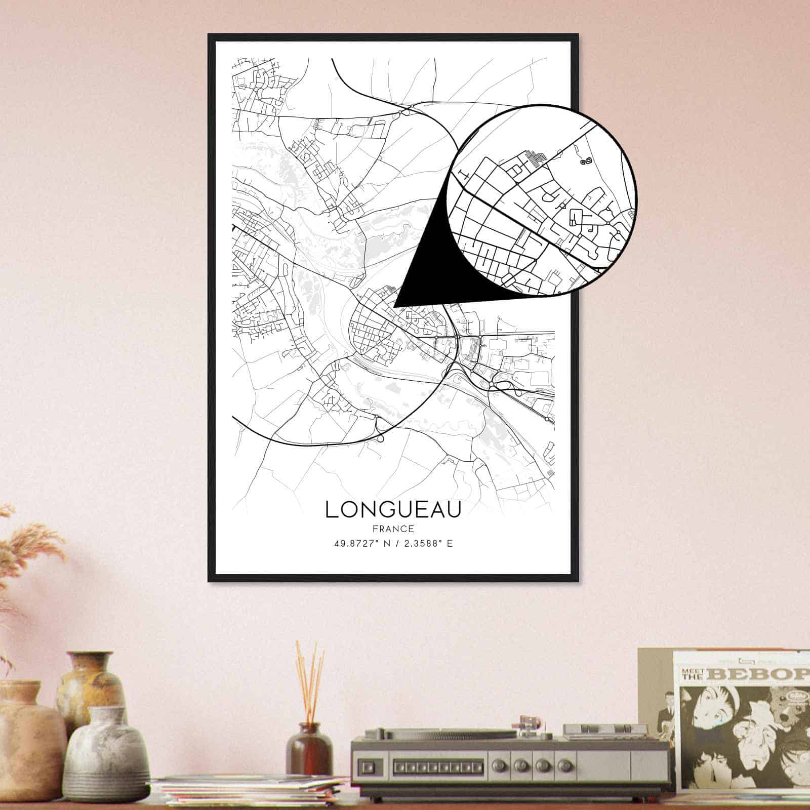 Deerfield Kansas Map Poster, Modern Home Decor Wall Art Print (Copy)