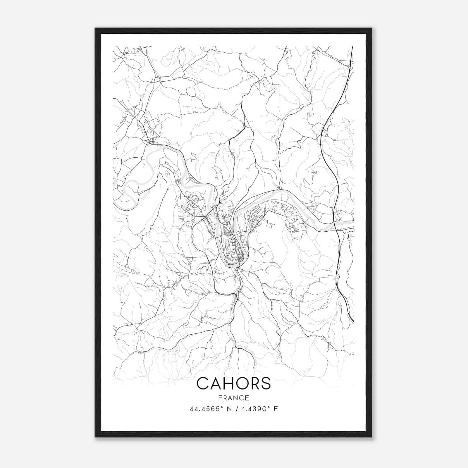 Cahors France Map Poster, Modern Home Decor Wall Art Print
