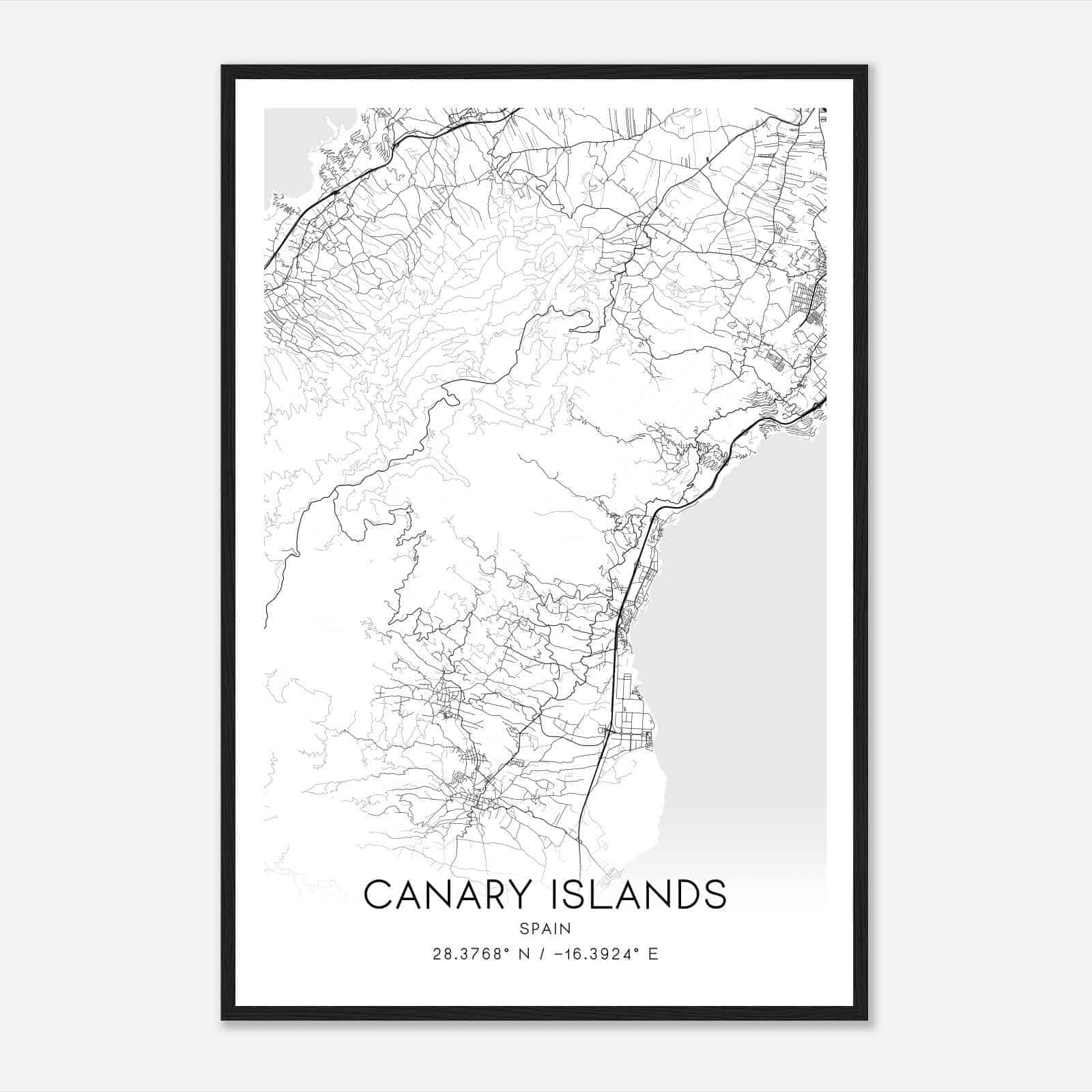 Candelaria Spain Map Poster, Modern Home Decor Wall Art Print