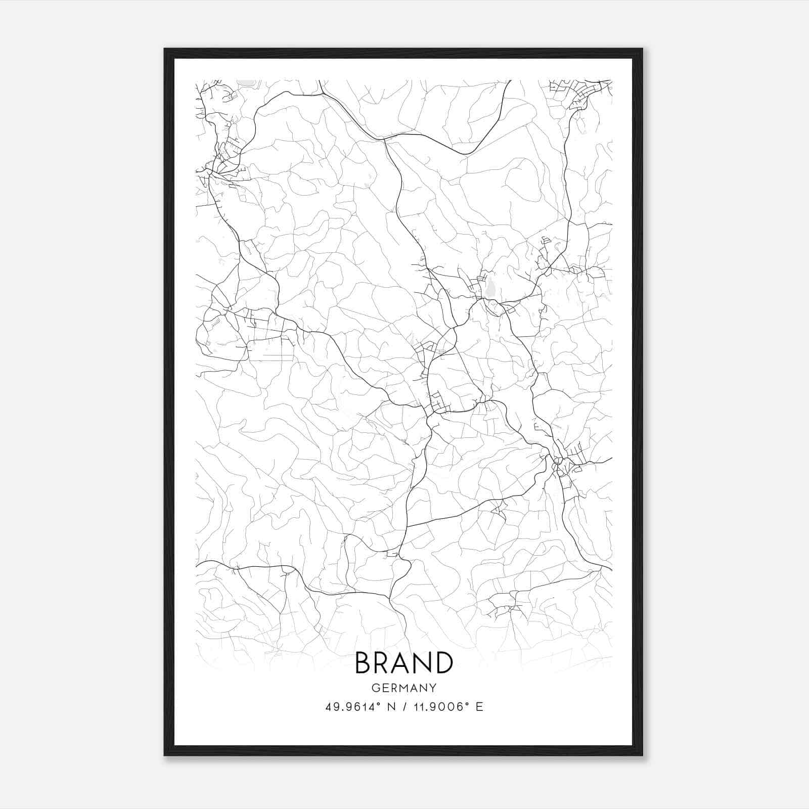 Brand Germany Map Poster, Modern Home Decor Wall Art Print