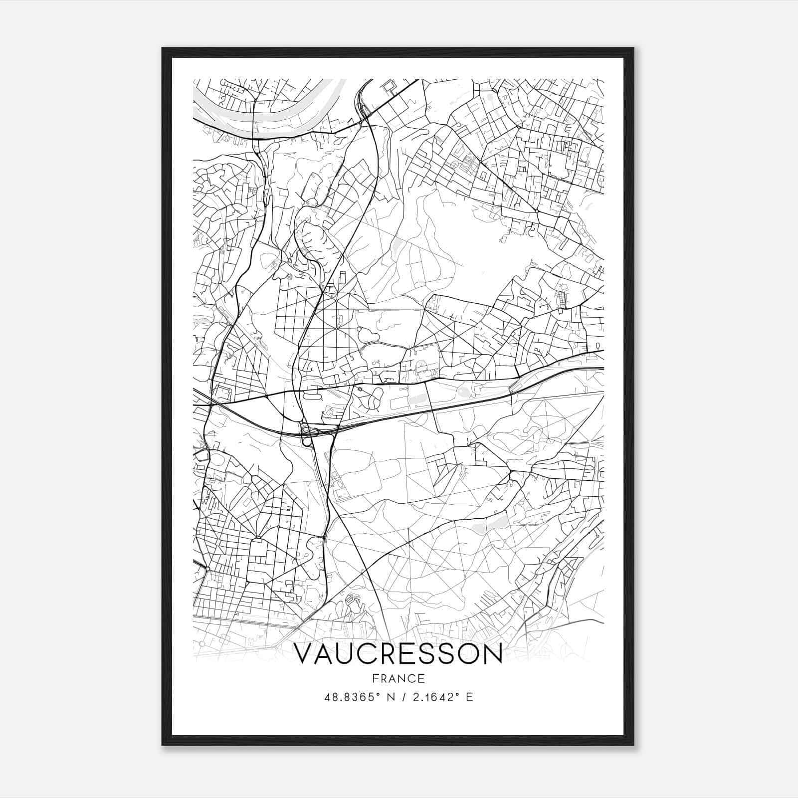 Vaucresson France Map Poster, Modern Home Decor Wall Art Print Vaucresson France Map Poster, Modern Home Decor Wall Art Print
