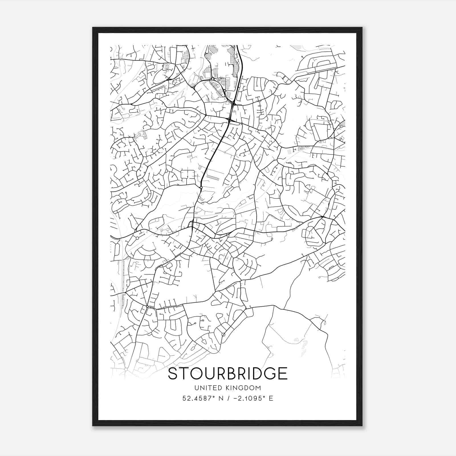 Lye United Kingdom Map Poster, Modern Home Decor Wall Art Print