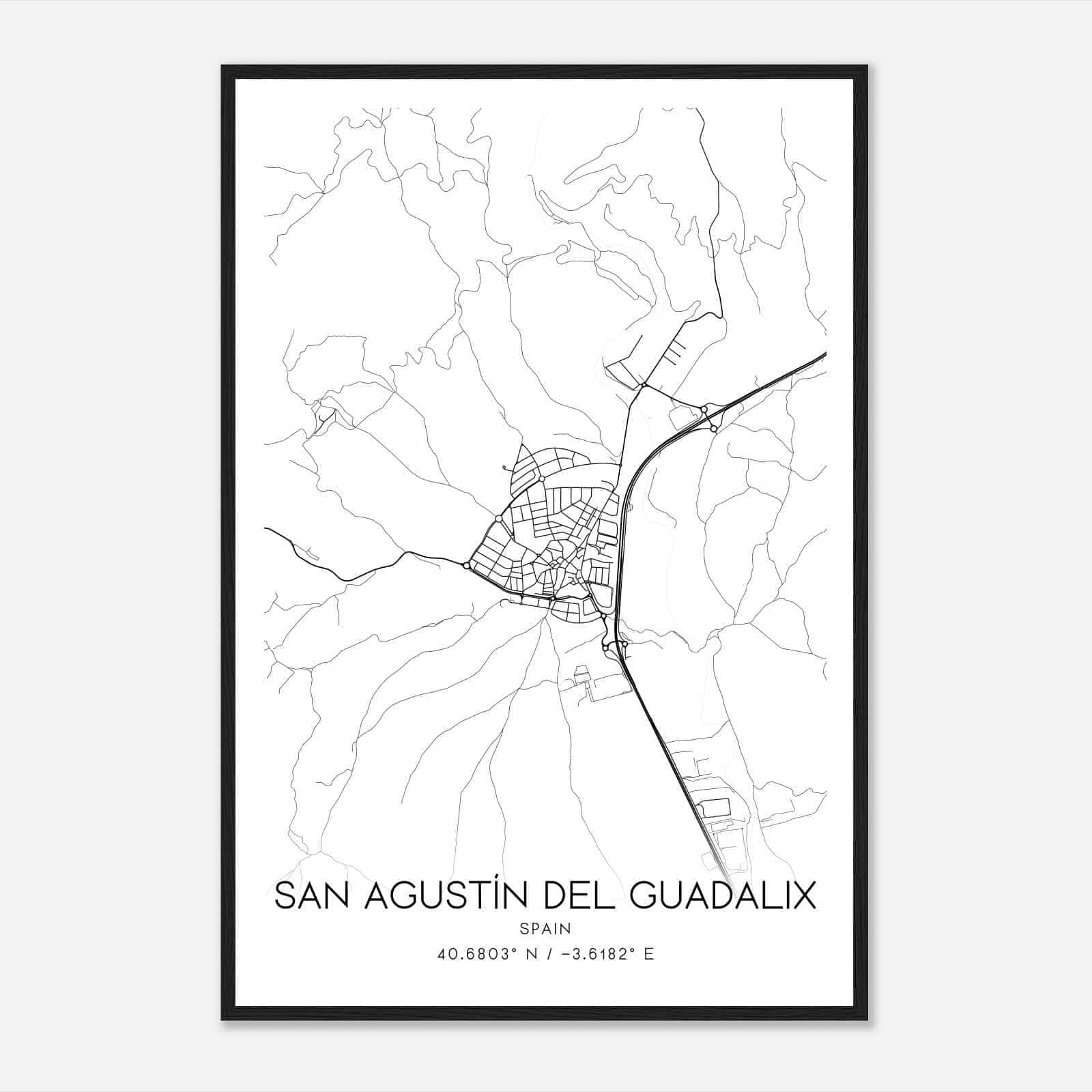 San Agustin de Guadalix Spain Map Poster, Modern Home Decor Wall Art Print San Agustin de Guadalix Spain Map Poster, Modern Home Decor Wall Art Print