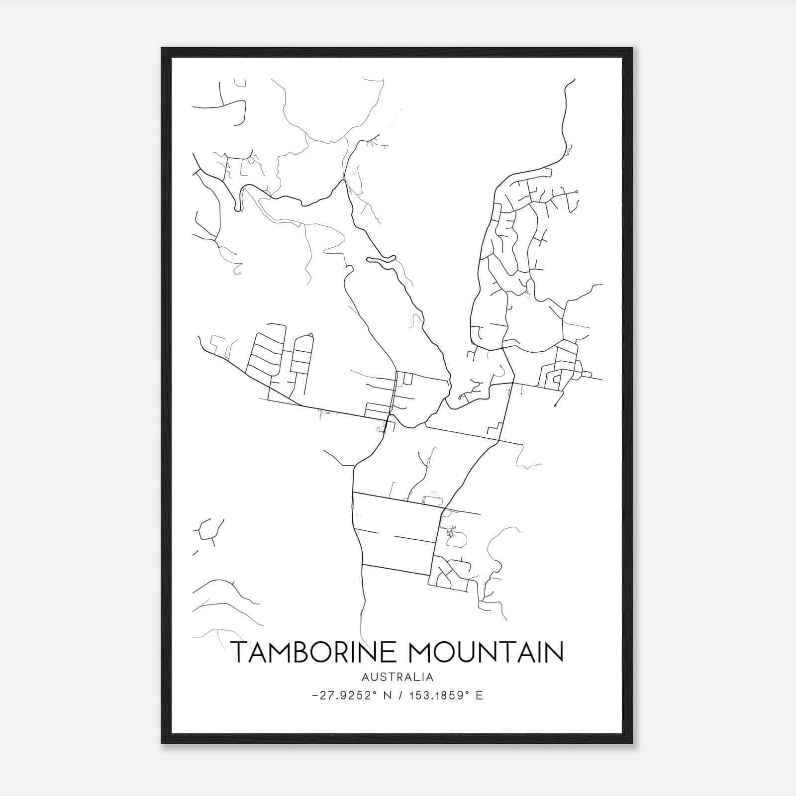 North Tamborine Australia Map Poster, Modern Home Decor Wall Art Print