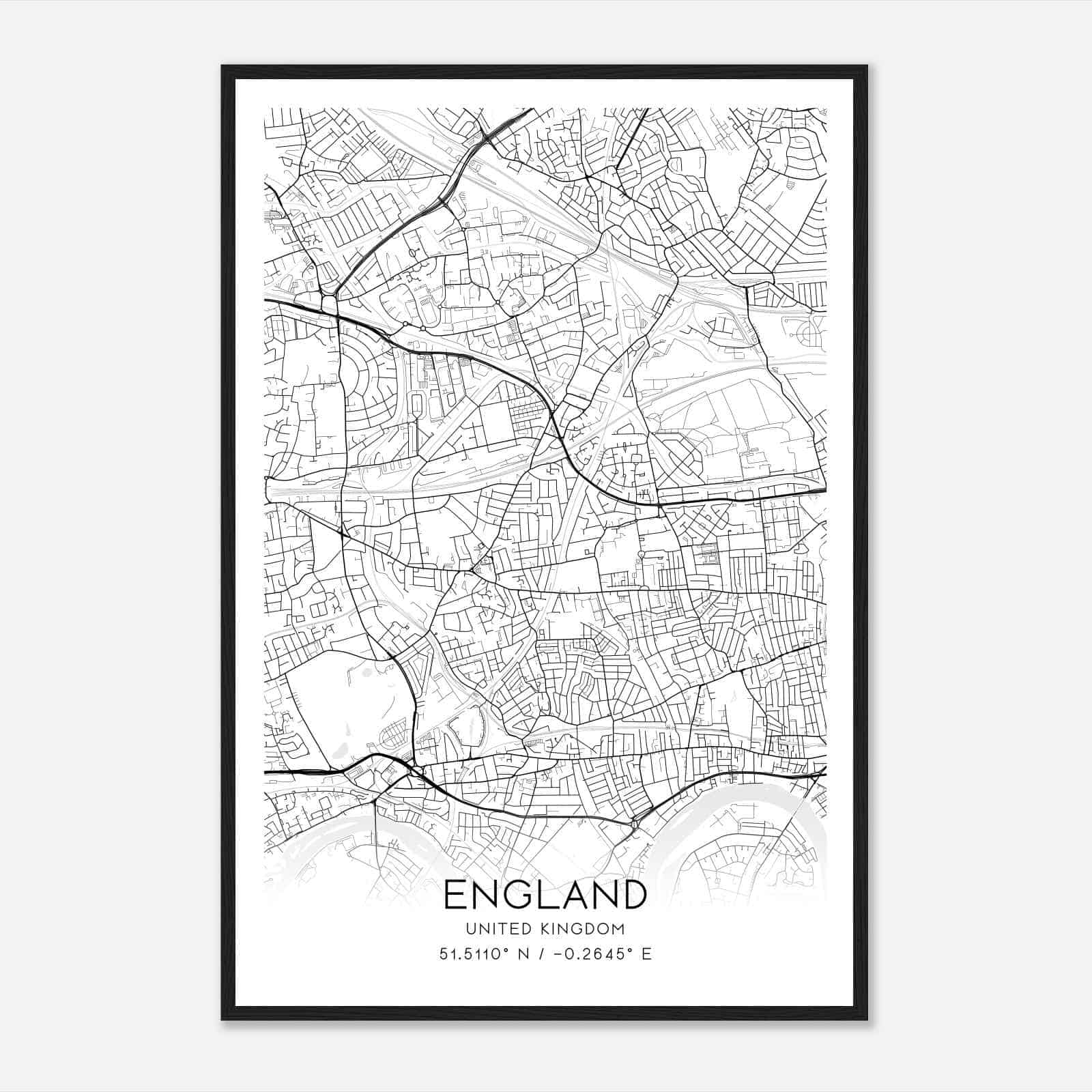 Acton United Kingdom Map Poster, Modern Home Decor Wall Art Print