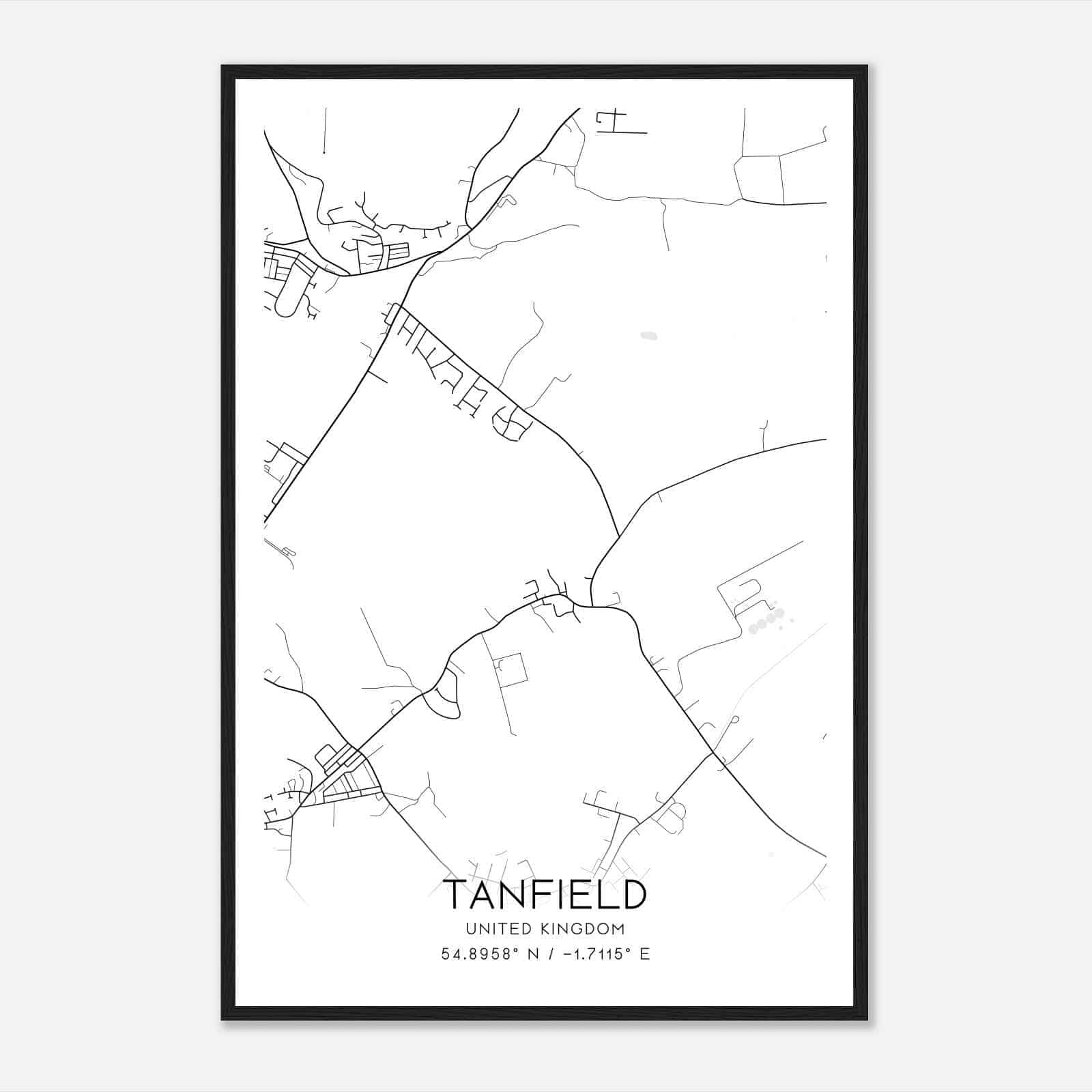 Tanfield United Kingdom Map Poster, Modern Home Decor Wall Art Print Tanfield United Kingdom Map Poster, Modern Home Decor Wall Art Print