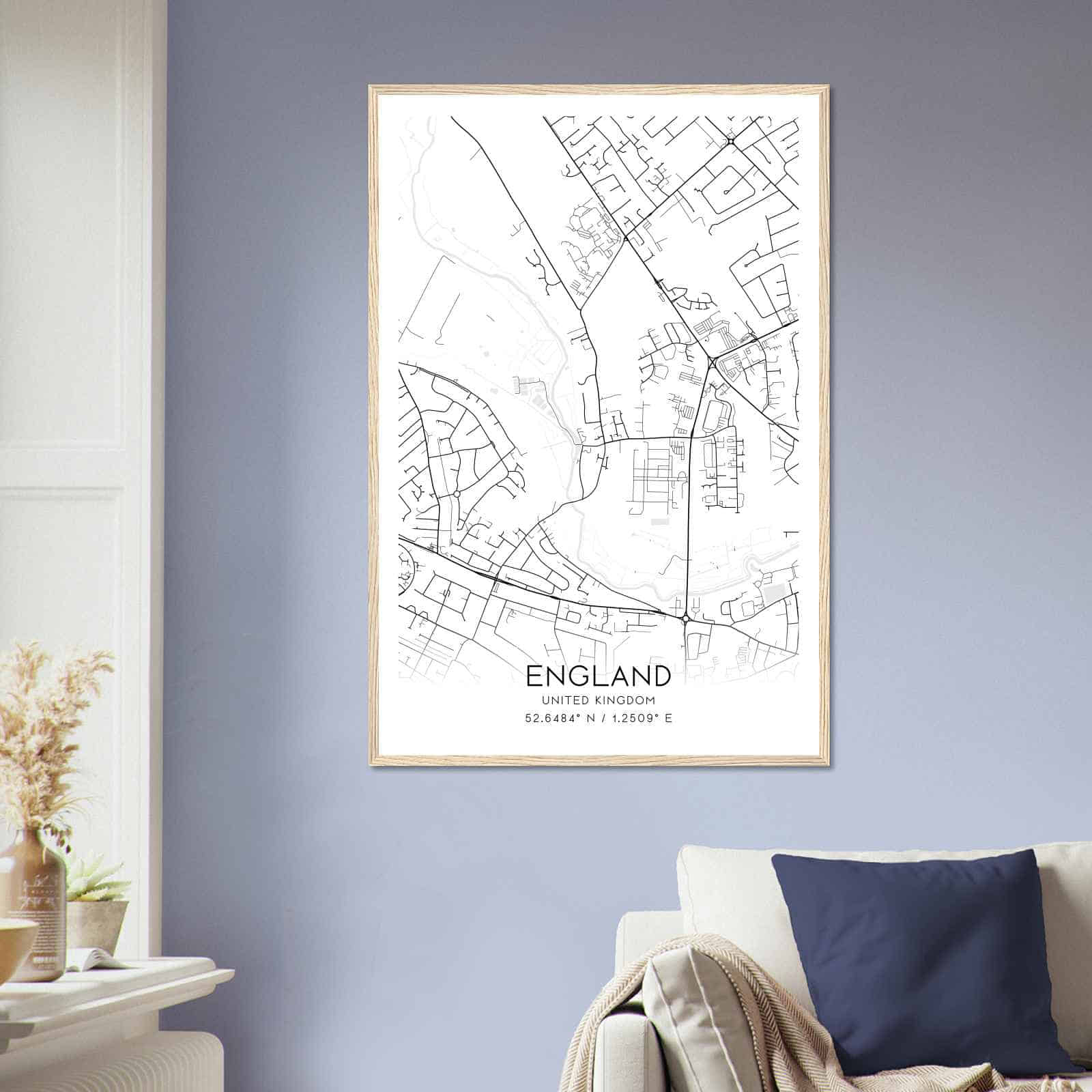 Deerfield Kansas Map Poster, Modern Home Decor Wall Art Print (Copy)
