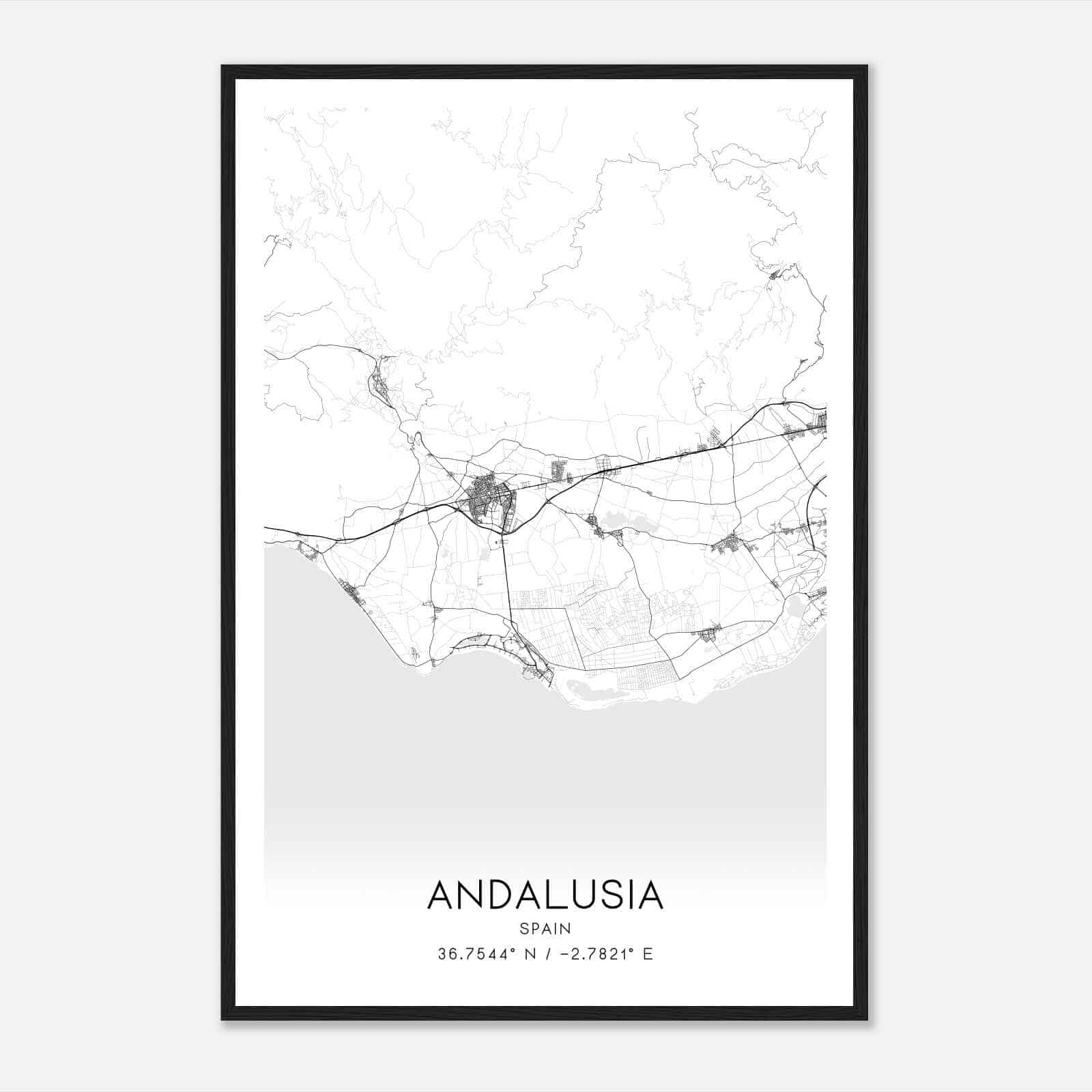 El Ejido Spain Map Poster, Modern Home Decor Wall Art Print