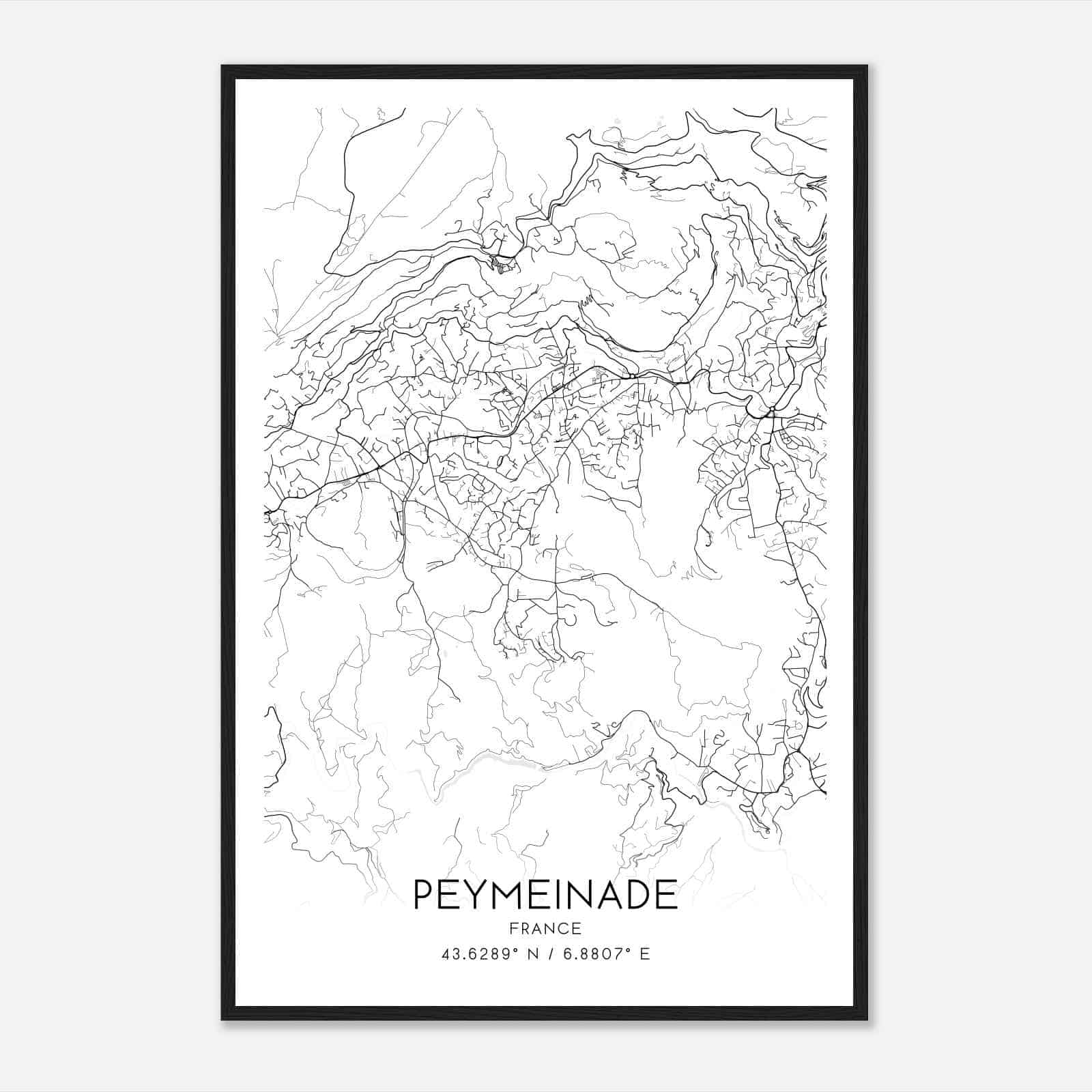 Peymeinade France Map Poster, Modern Home Decor Wall Art Print
