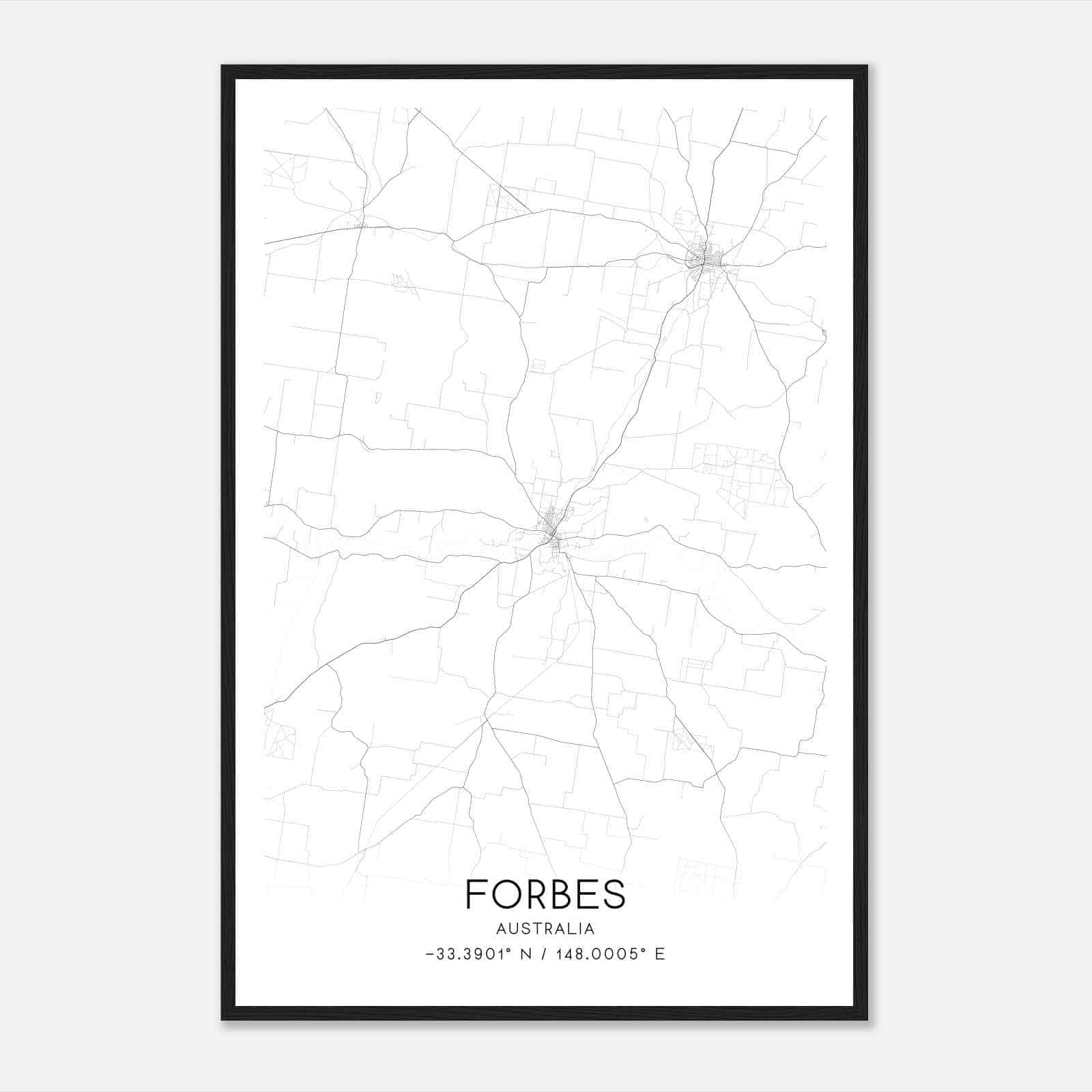 Forbes Australia Map Poster, Modern Home Decor Wall Art Print