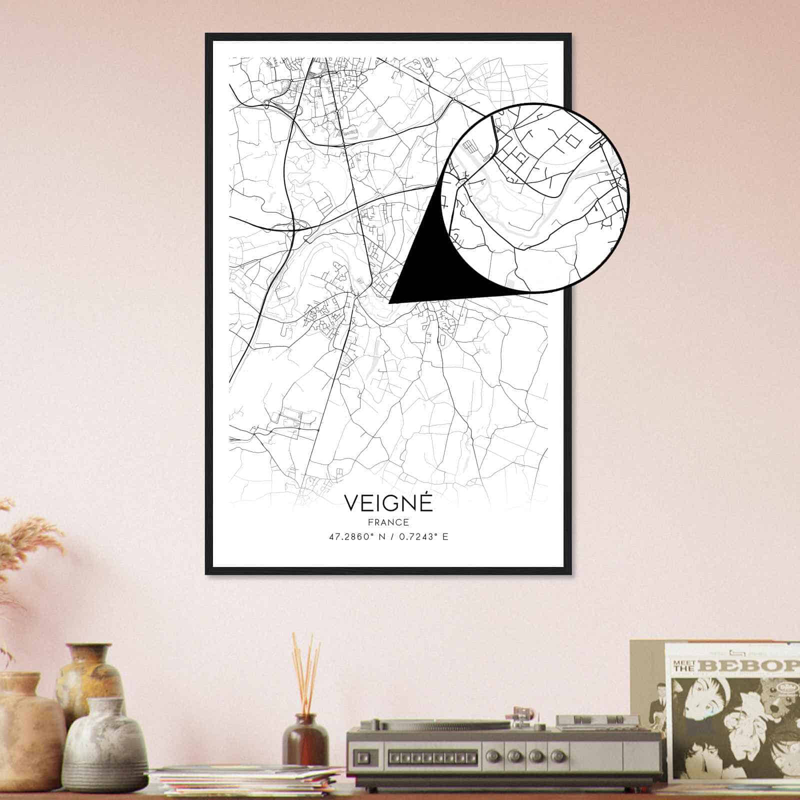 Deerfield Kansas Map Poster, Modern Home Decor Wall Art Print (Copy)