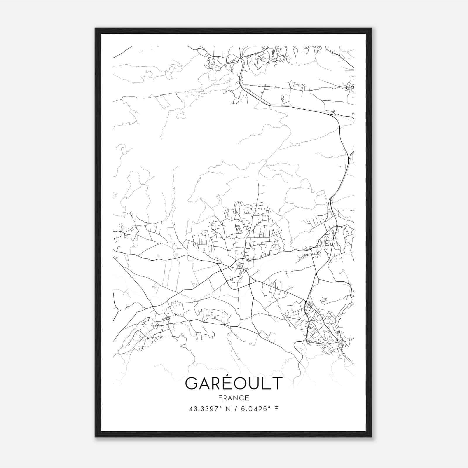 Gareoult France Map Poster, Modern Home Decor Wall Art Print
