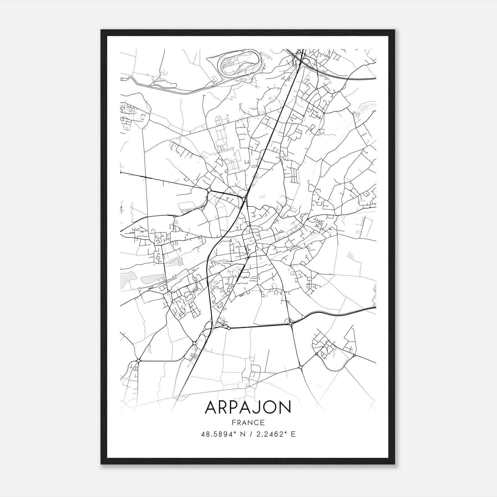 Arpajon France Map Poster, Modern Home Decor Wall Art Print
