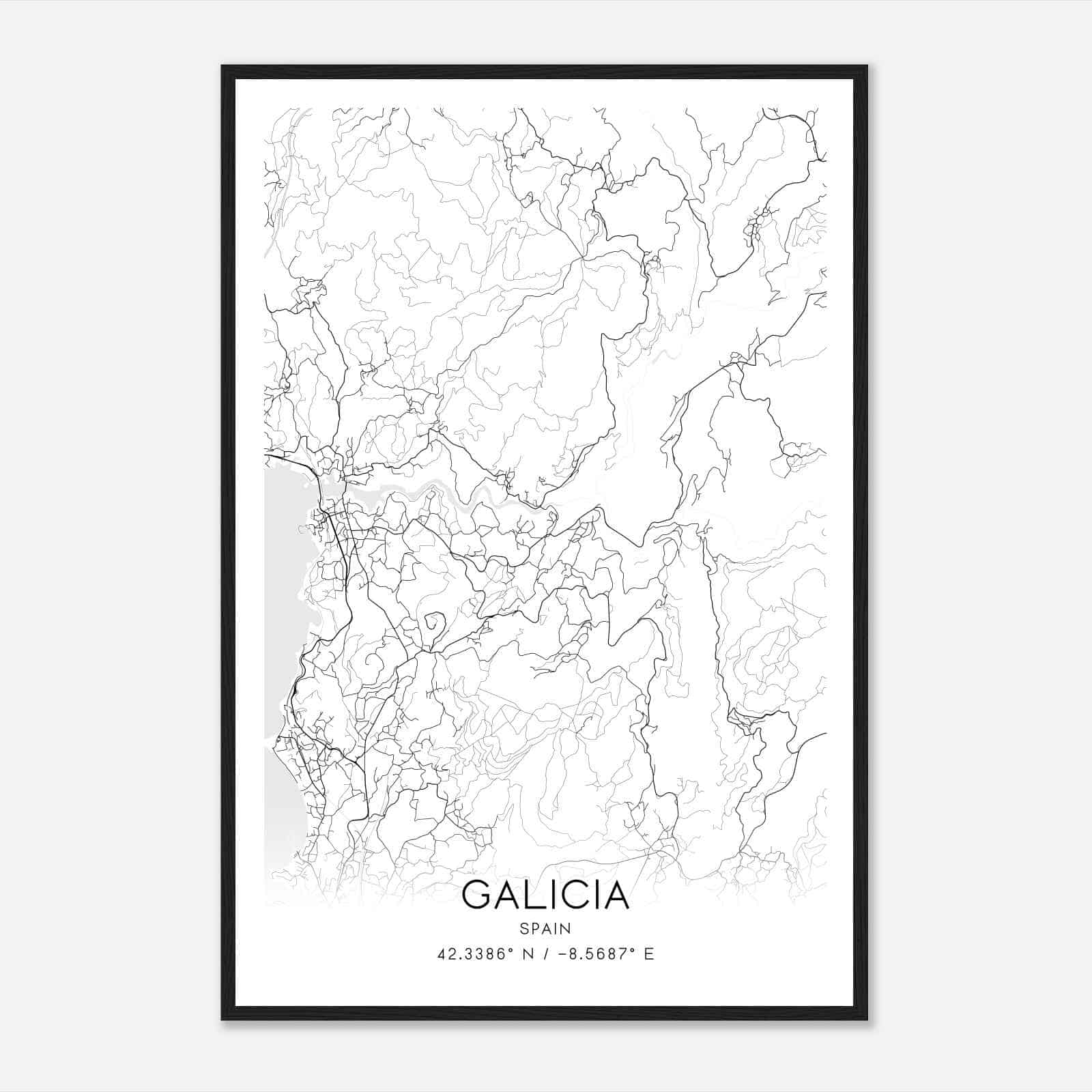 Sotomayor Spain Map Poster, Modern Home Decor Wall Art Print