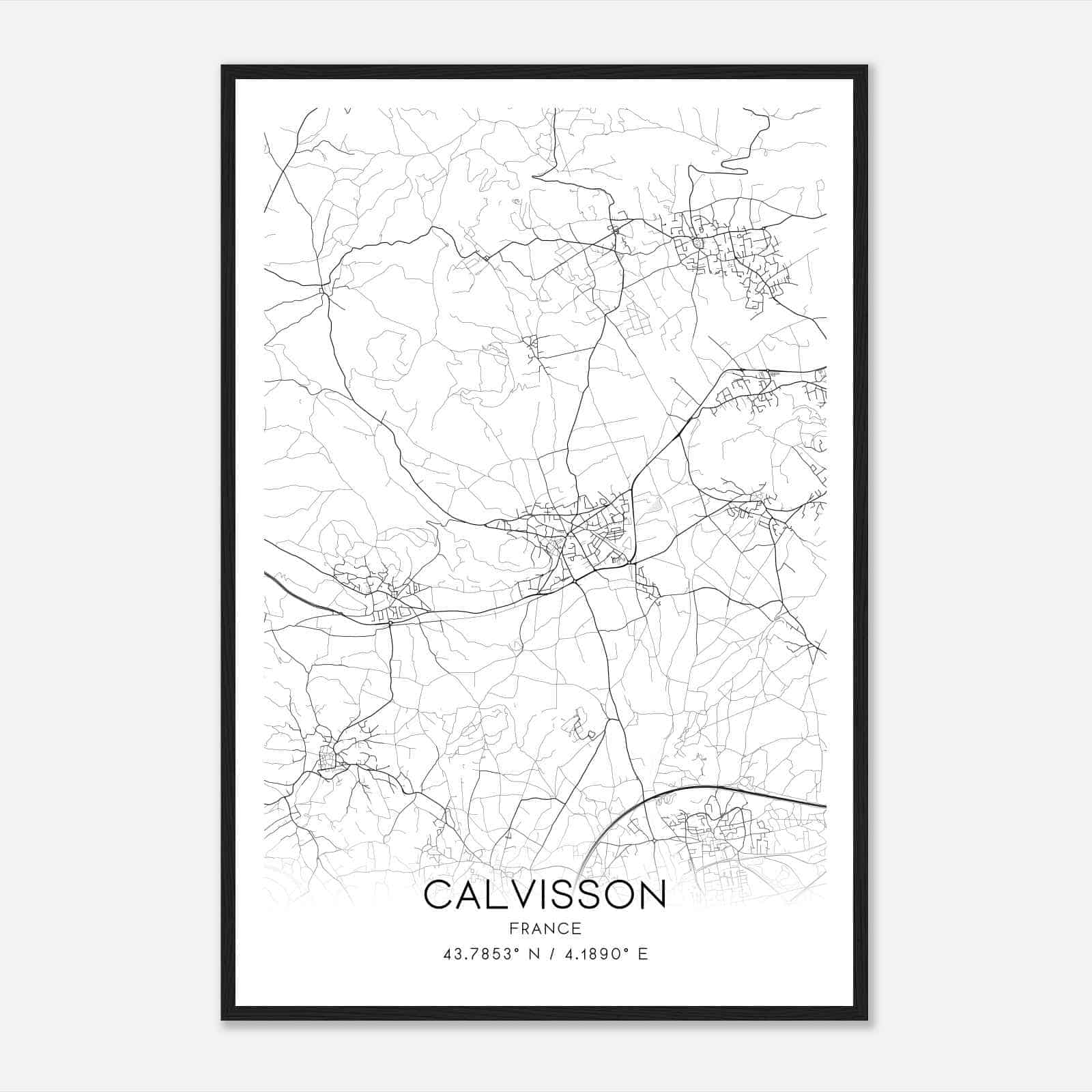 Calvisson France Map Poster, Modern Home Decor Wall Art Print