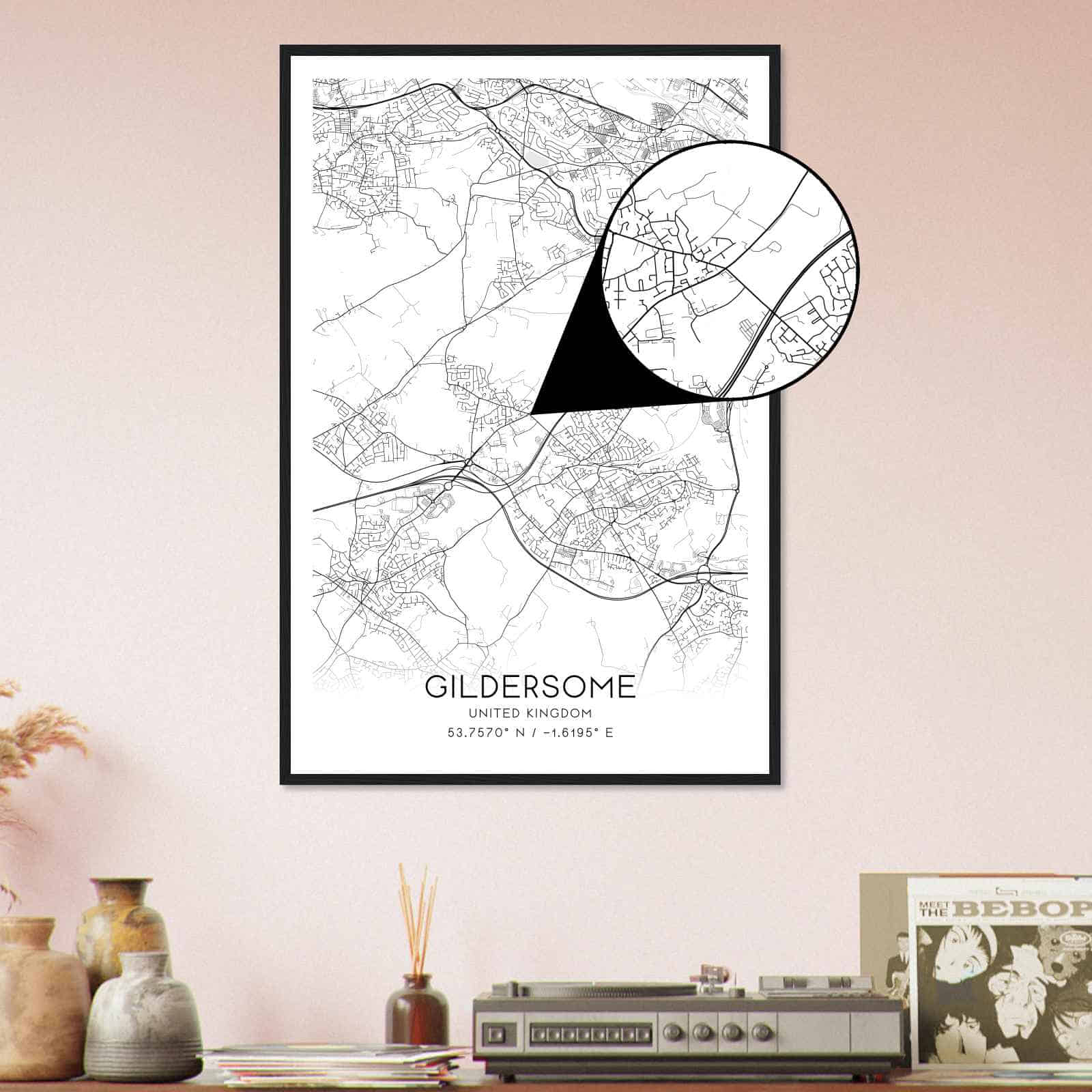 Deerfield Kansas Map Poster, Modern Home Decor Wall Art Print (Copy)