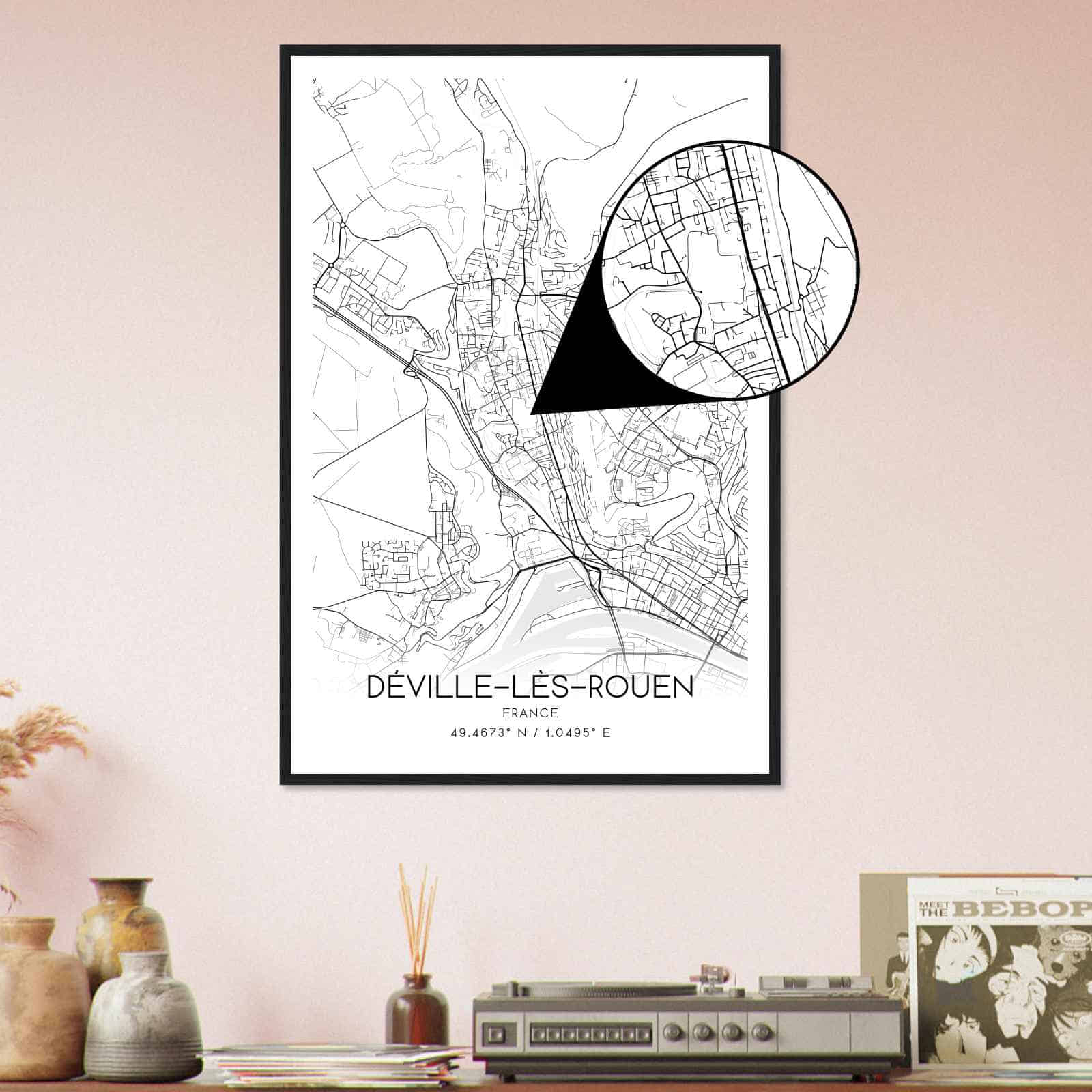 Deerfield Kansas Map Poster, Modern Home Decor Wall Art Print (Copy)