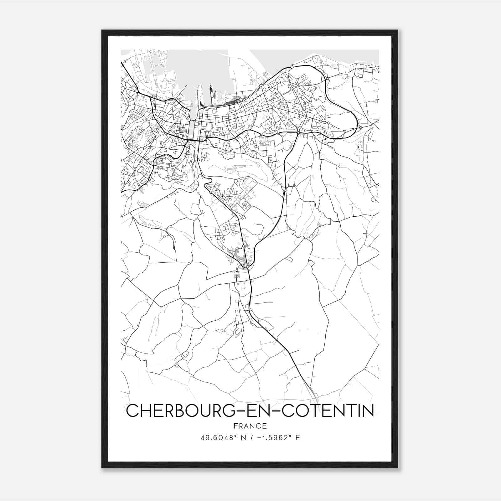 La Glacerie France Map Poster, Modern Home Decor Wall Art Print