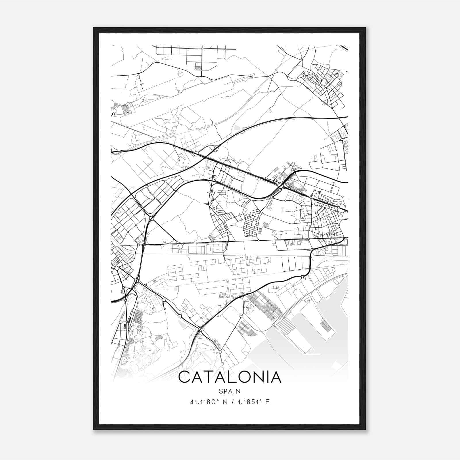 La Canonja Spain Map Poster, Modern Home Decor Wall Art Print