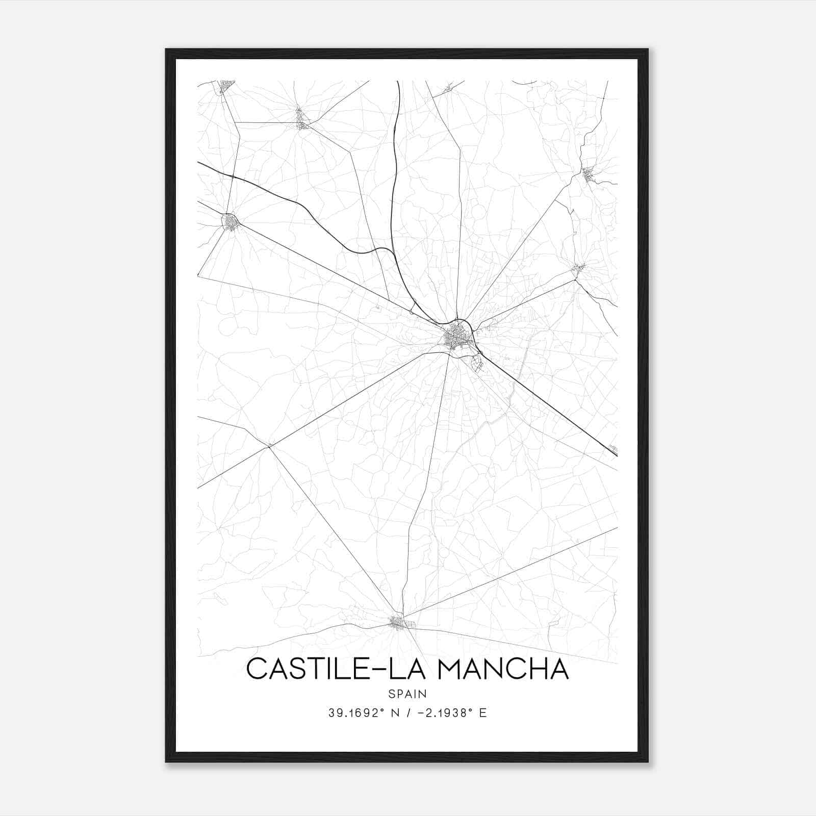 La Roda Spain Map Poster, Modern Home Decor Wall Art Print La Roda Spain Map Poster, Modern Home Decor Wall Art Print