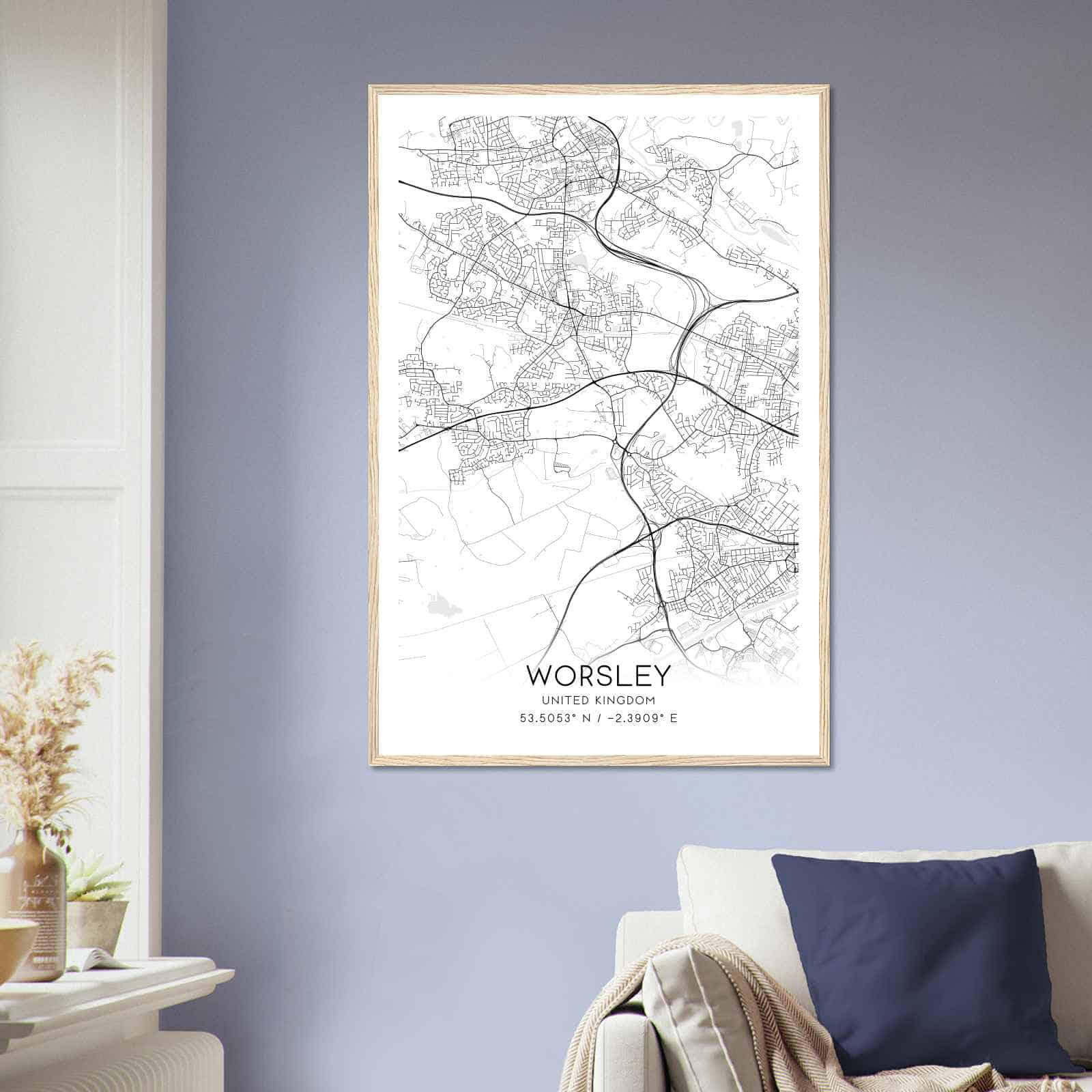 Deerfield Kansas Map Poster, Modern Home Decor Wall Art Print (Copy)