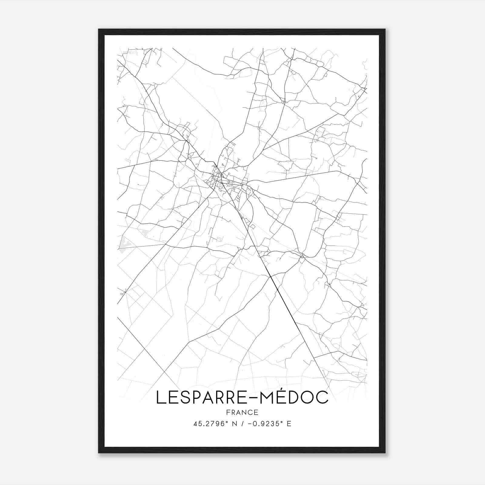 Lesparre-Medoc France Map Poster, Modern Home Decor Wall Art Print