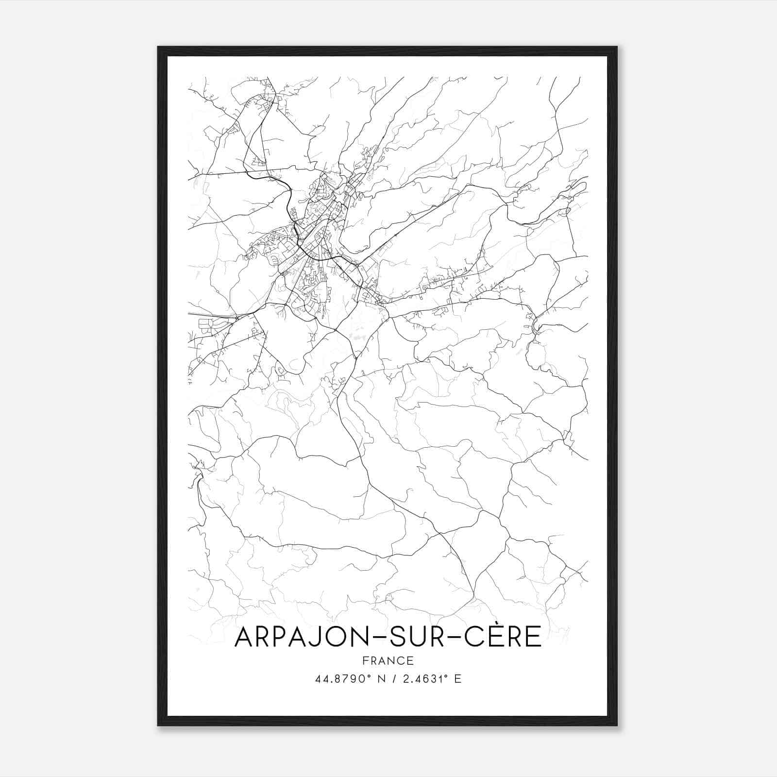 Arpajon-sur-Cere France Map Poster, Modern Home Decor Wall Art Print