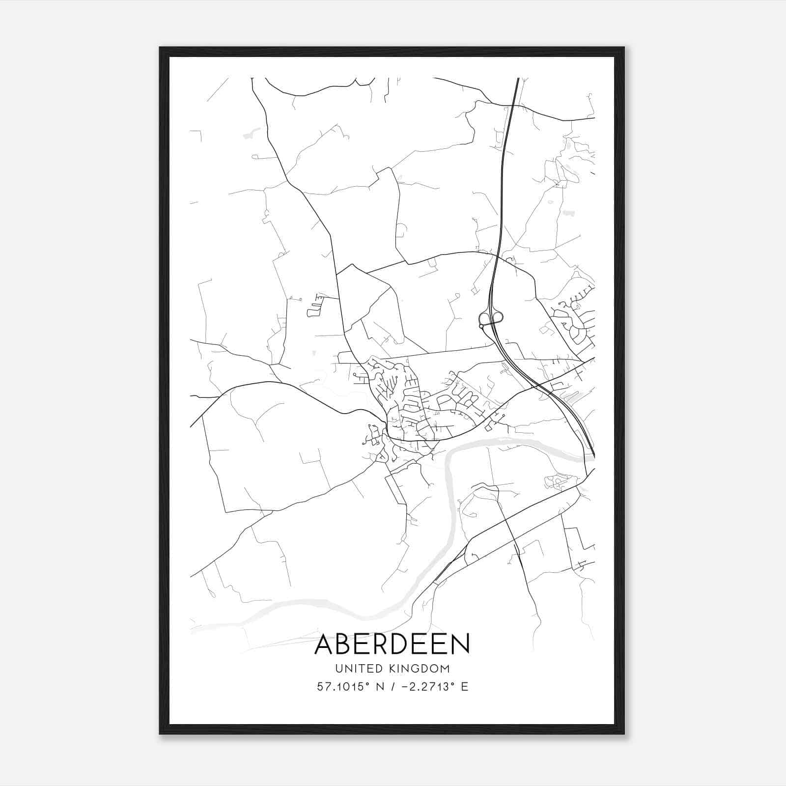 Peterculter United Kingdom Map Poster, Modern Home Decor Wall Art Print