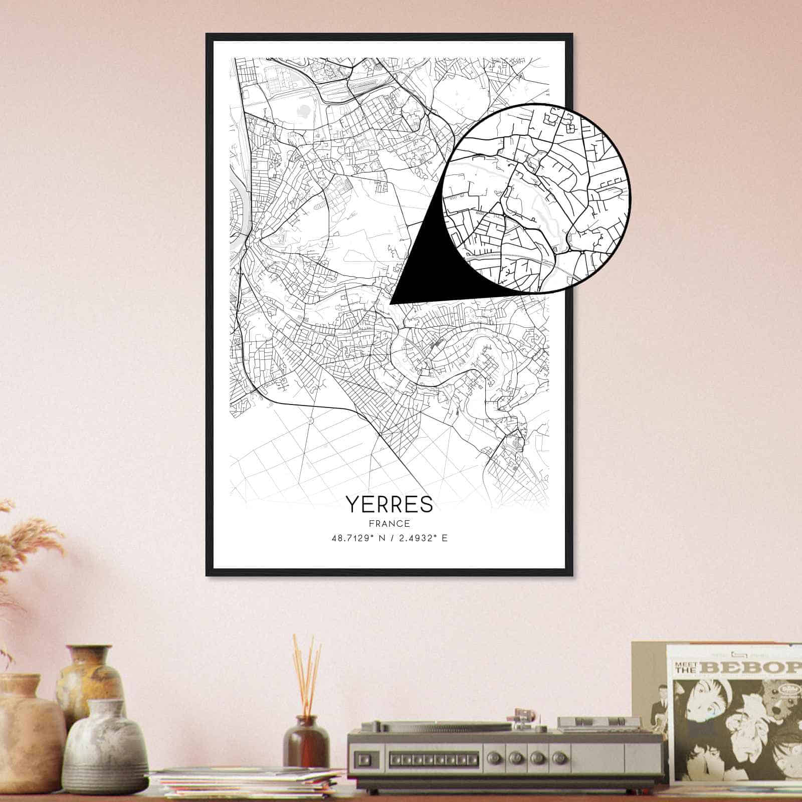 Deerfield Kansas Map Poster, Modern Home Decor Wall Art Print (Copy)