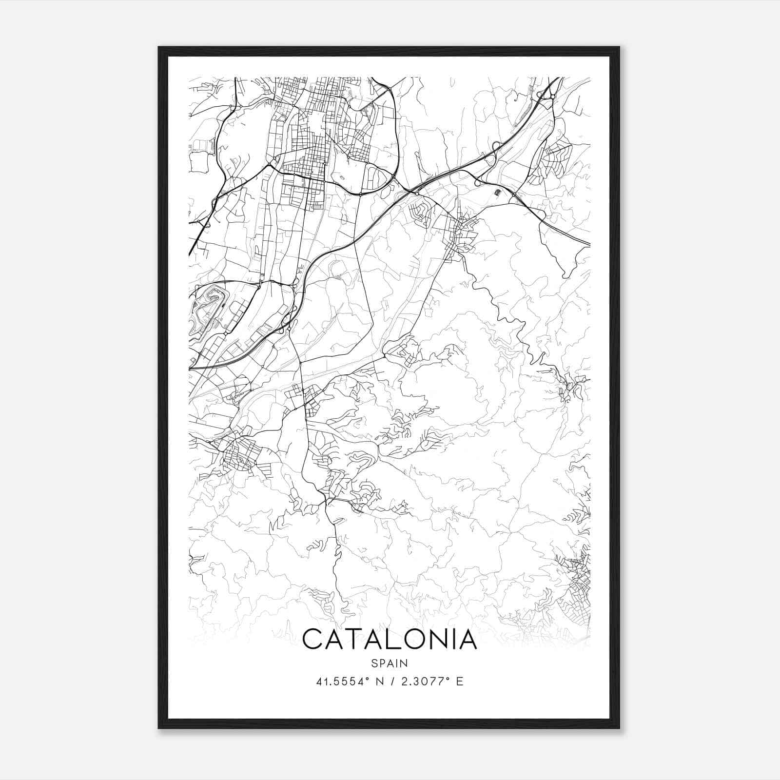 Vilanova de la Roca Spain Map Poster, Modern Home Decor Wall Art Print