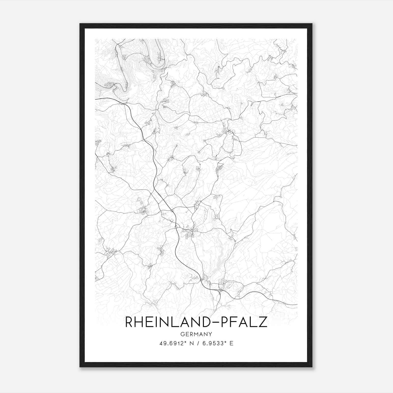 Hermeskeil Germany Map Poster, Modern Home Decor Wall Art Print