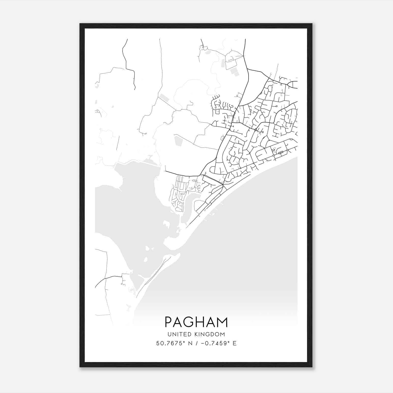 Pagham United Kingdom Map Poster, Modern Home Decor Wall Art Print Pagham United Kingdom Map Poster, Modern Home Decor Wall Art Print