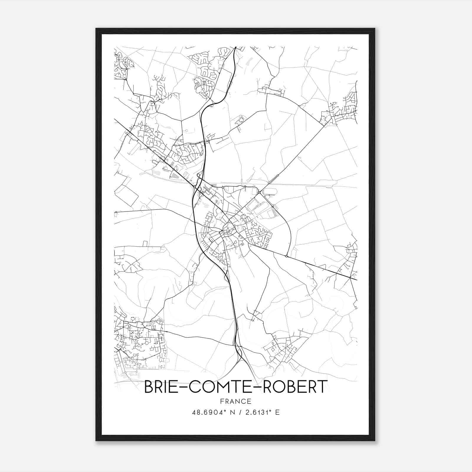 Brie-Comte-Robert France Map Poster, Modern Home Decor Wall Art Print Brie-Comte-Robert France Map Poster, Modern Home Decor Wall Art Print