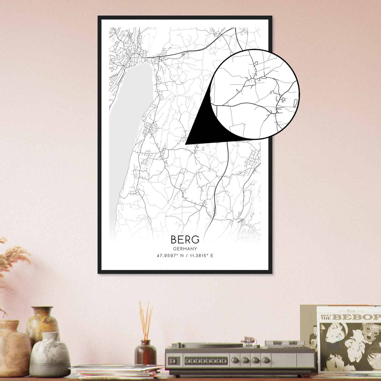 Deerfield Kansas Map Poster, Modern Home Decor Wall Art Print (Copy)