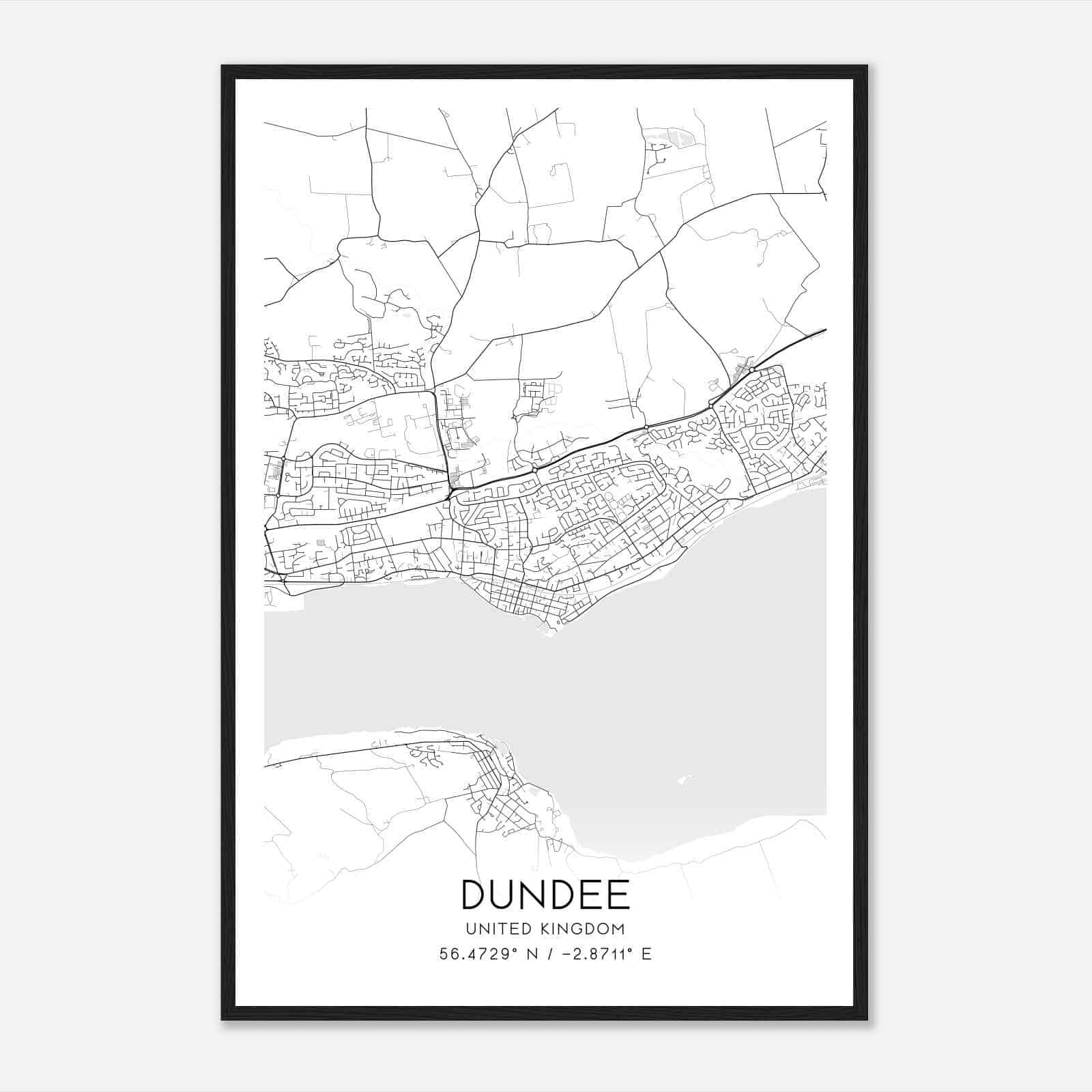 Broughty Ferry United Kingdom Map Poster, Modern Home Decor Wall Art Print