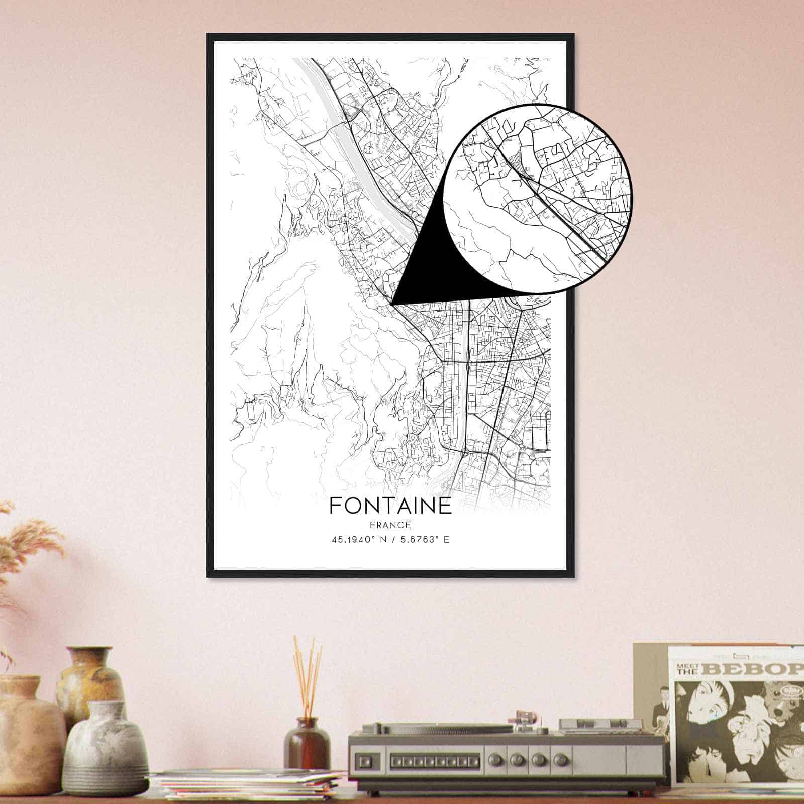 Deerfield Kansas Map Poster, Modern Home Decor Wall Art Print (Copy)