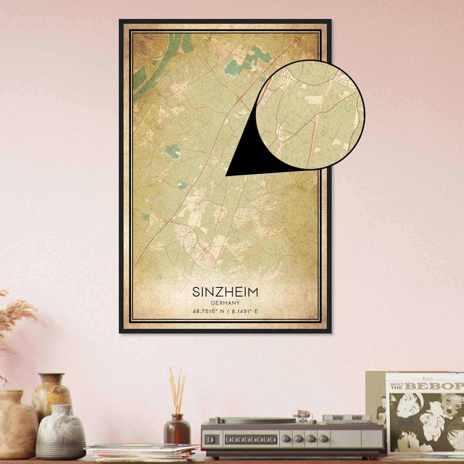 Deerfield Kansas Map Poster, Modern Home Decor Wall Art Print (Copy)
